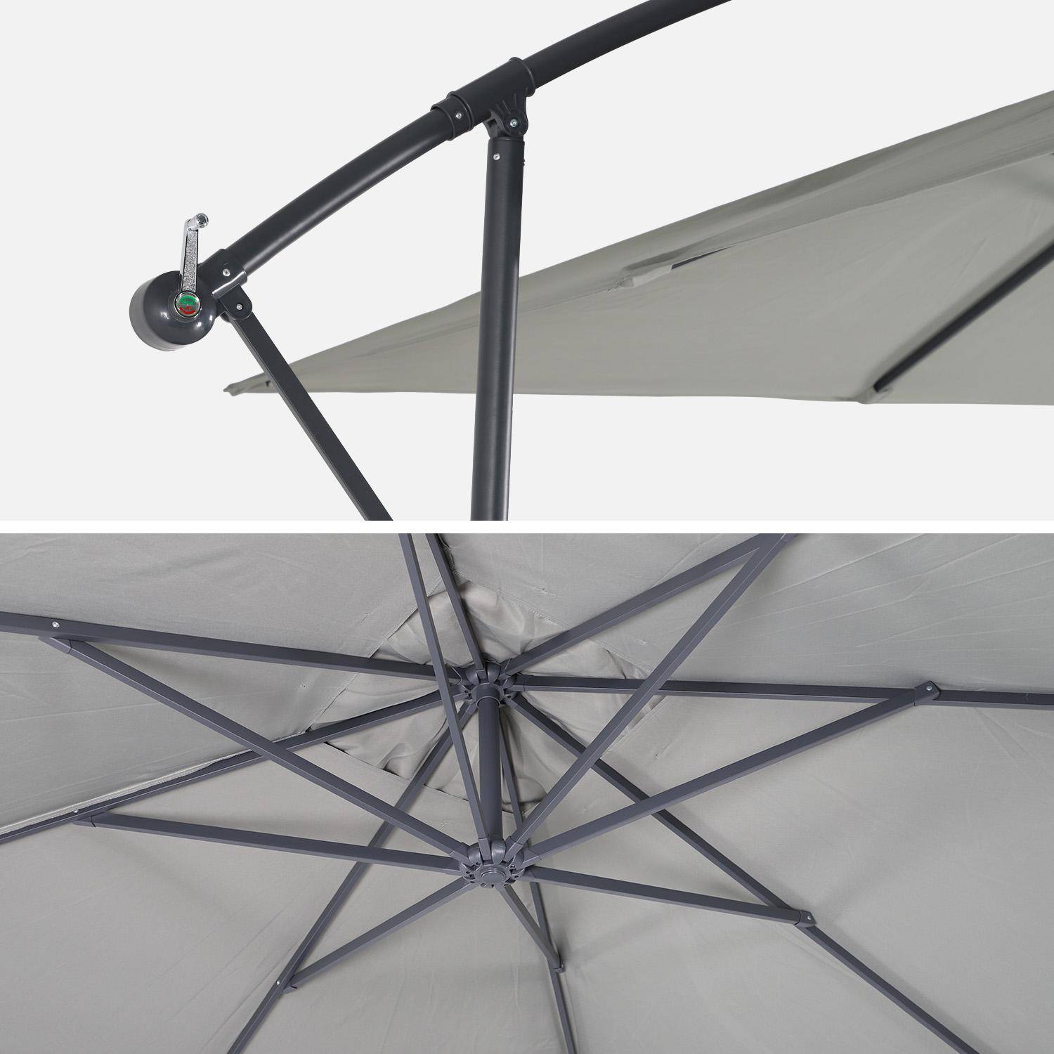 Vierkante parasol 3x3m - Hardelot - kaki - Anti-terugslag zwengel | Waterafstotende stof | Gemakkelijk in gebruik Photo4