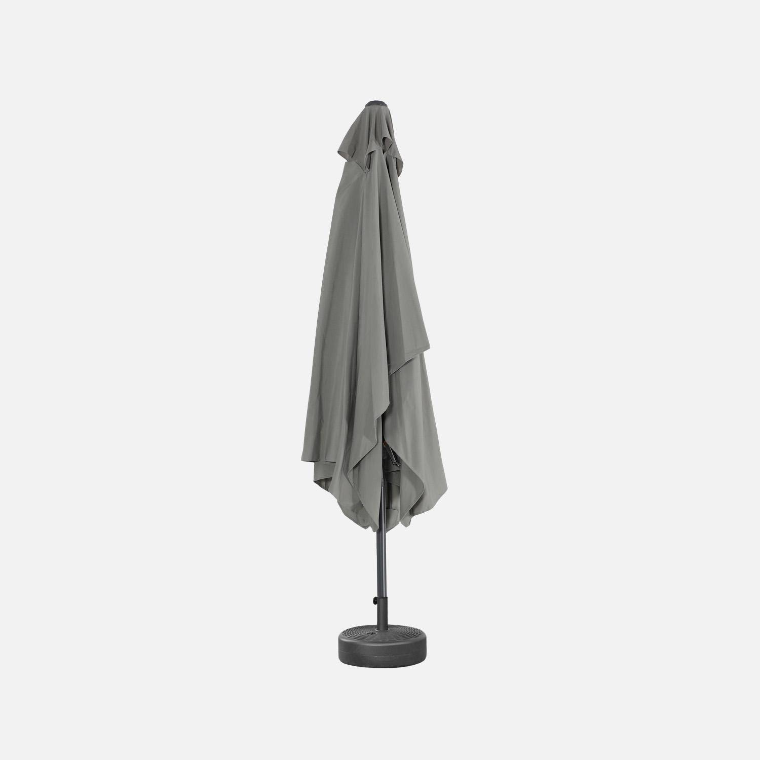 Parasol droit rectangulaire 2x3m - Touquet - Kaki - mât central en aluminium orientable et manivelle d'ouverture Photo5