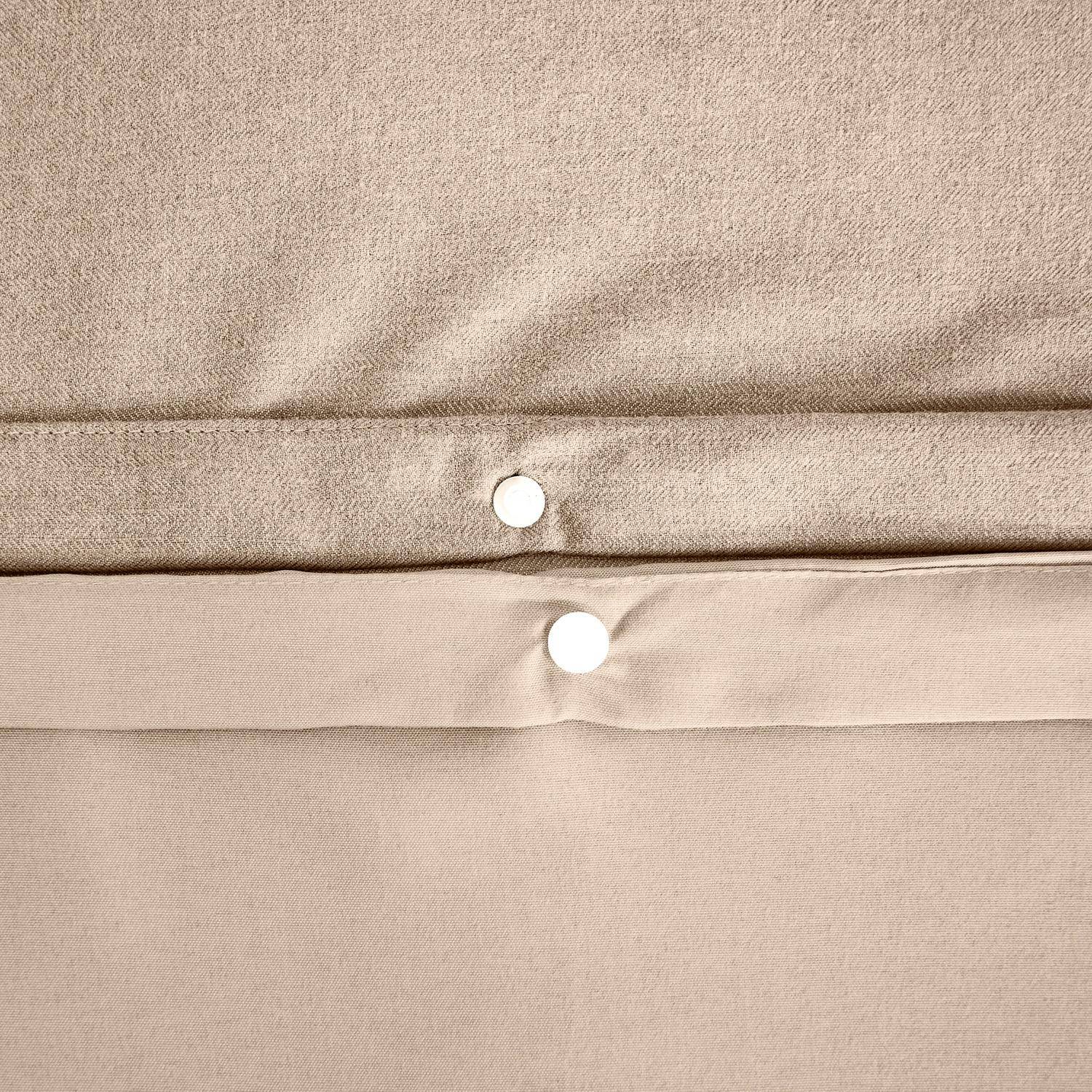 Juego de funda nórdica reversible de 2 plazas, Espiga, Gris beige, 240x220x1 cm Photo4
