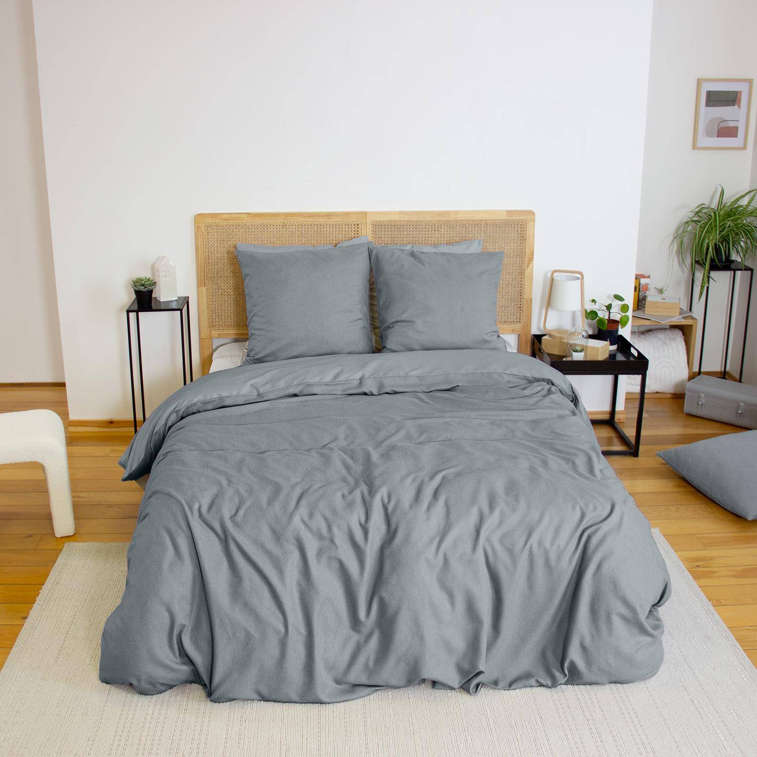 Beddengoed ESPIGA ardoise 2 persoons, omkeerbaar, bi-materiaal, 260 x 240 cm Photo1