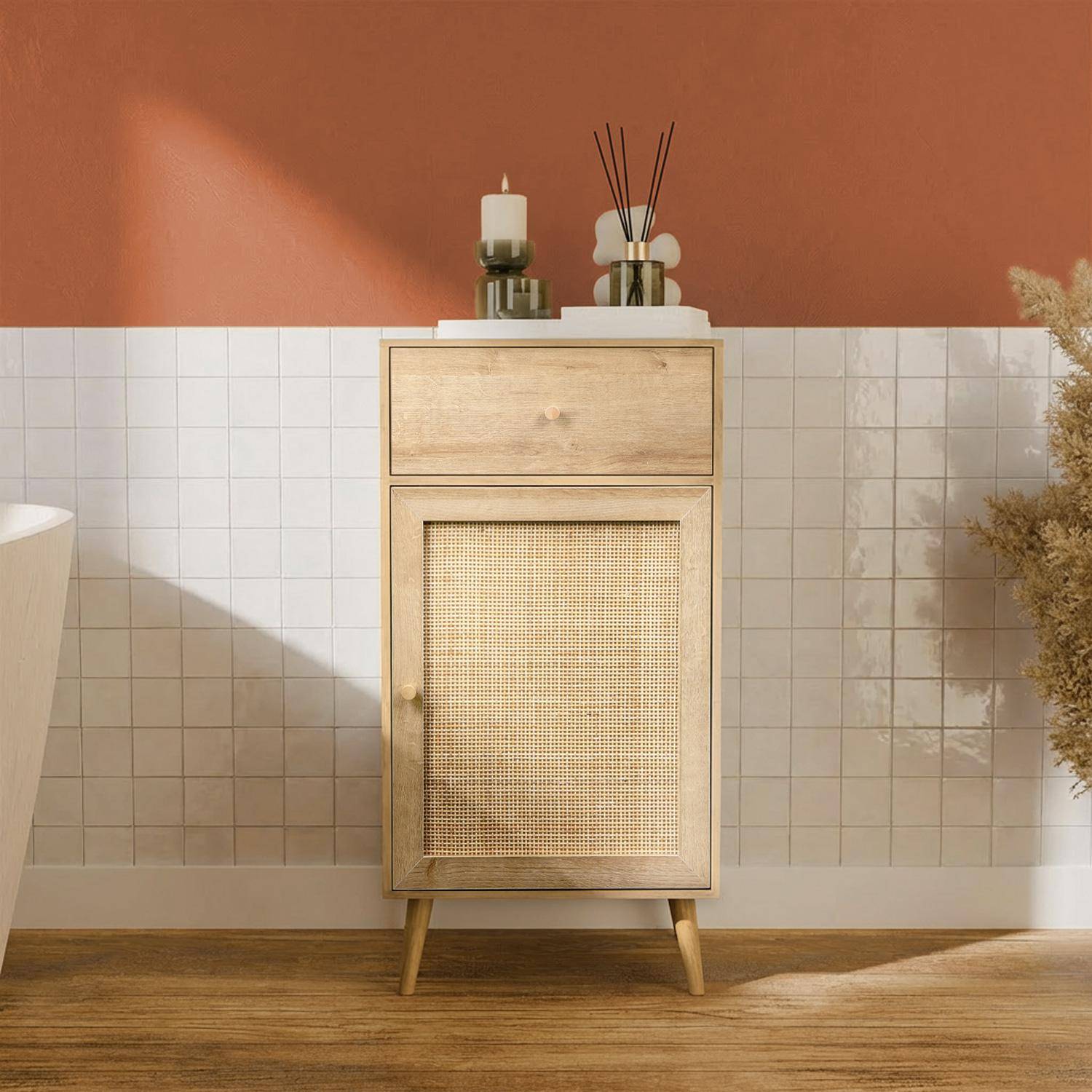 Mueble de baño decoración madera, Boheme, Natural, 45x36x90 cm,sweeek,Photo1