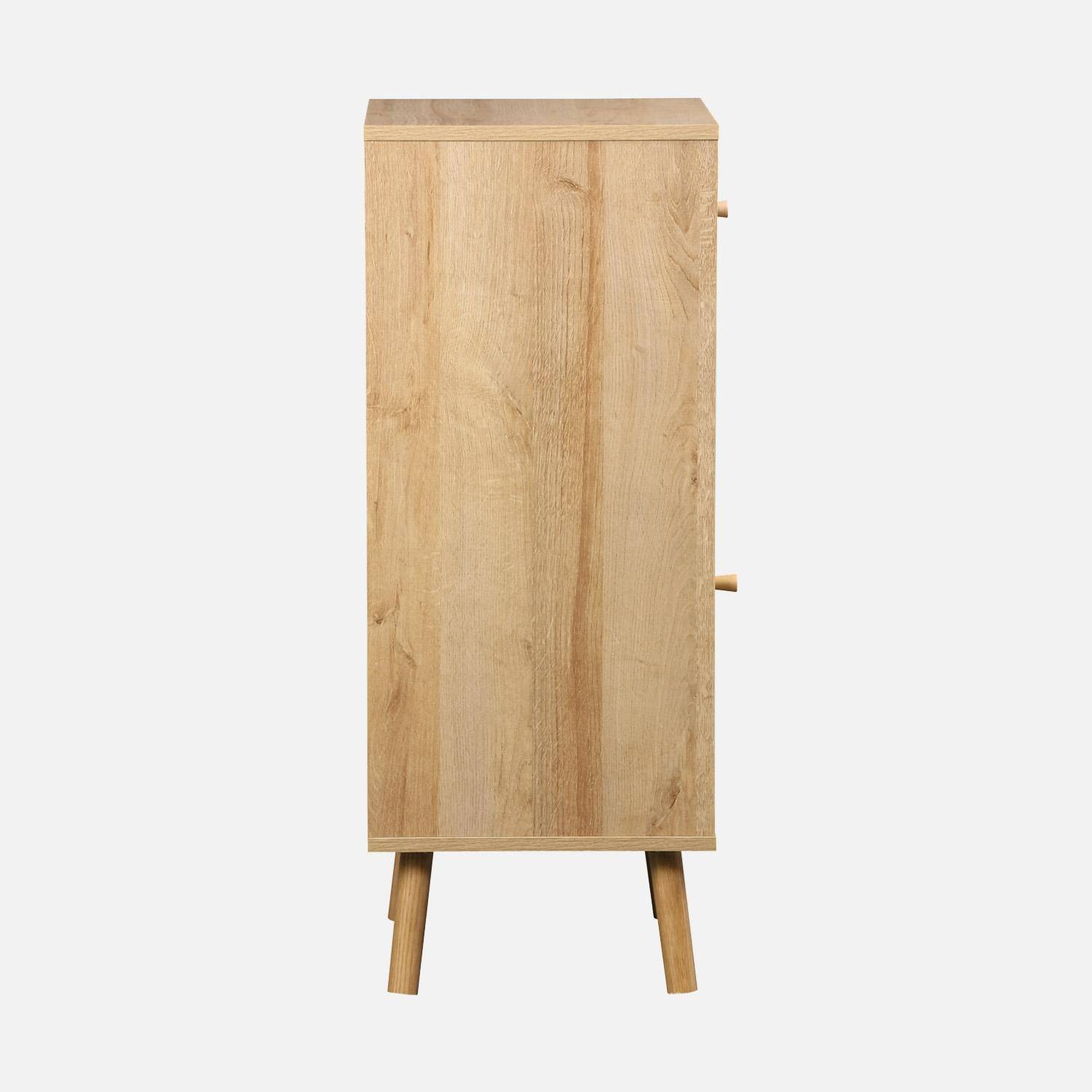 Badezimmer-Möbel mit Holzdekor und Rattan-Geflecht, 1 Schublade und 1 Regal naturfarben 45 x 36 x 90 cm - Boheme Photo5