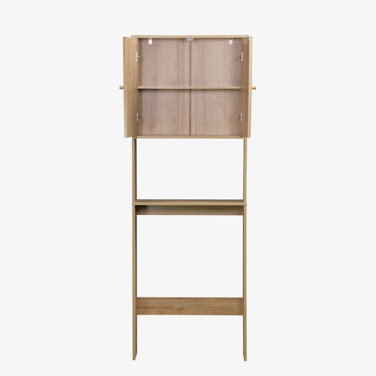 Etagère meuble WC décor bois et cannage Bohème 1 étagère 64 x 20 x 180 cm naturel Photo3