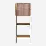 Regał do WC boho w kolorze jasnego drewna z dodatkiem rattanu 1 regał 64 x 20 x 180 cm Photo5 Regał do WC boho w kolorze jasnego drewna z dodatkiem rattanu 1 regał 64 x 20 x 180 cm Photo5