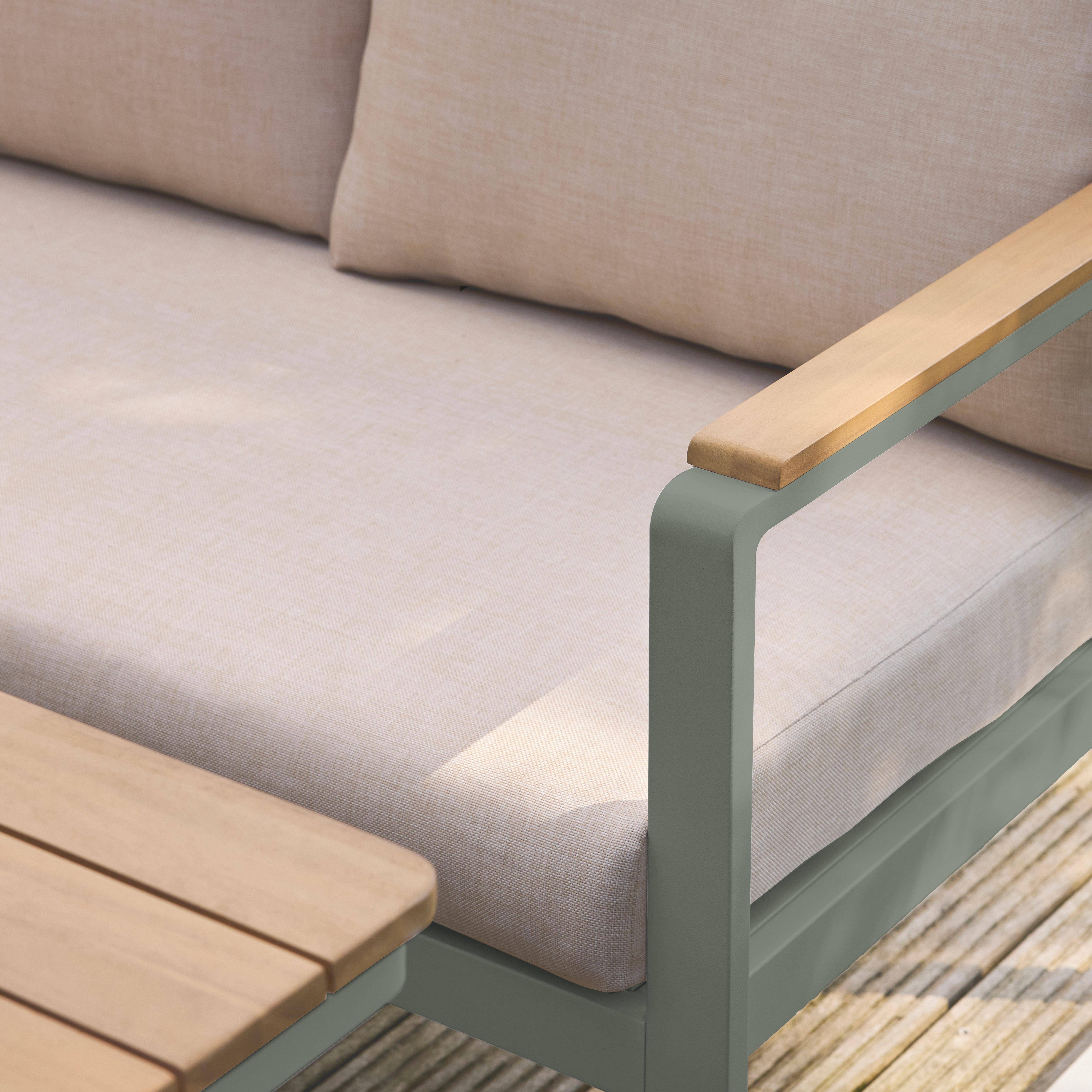 Tuinset PAMPAS 8 personen van acaciahout en aluminium, beige polyester kussens, met rechthoekige tafel Photo3