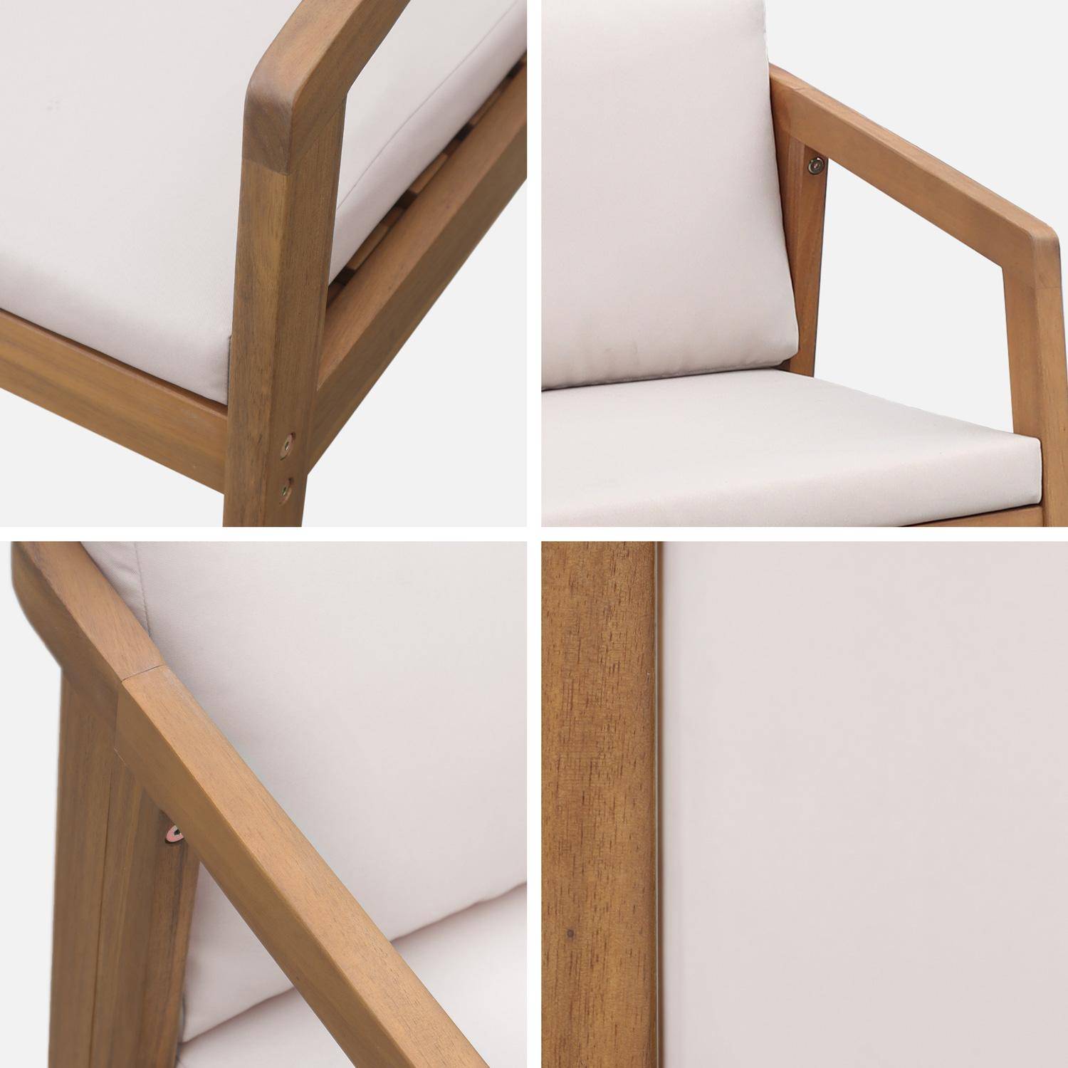 Sedie da giardino in legno di acacia, Zamara, Beige, 53x62x73 cm Photo4