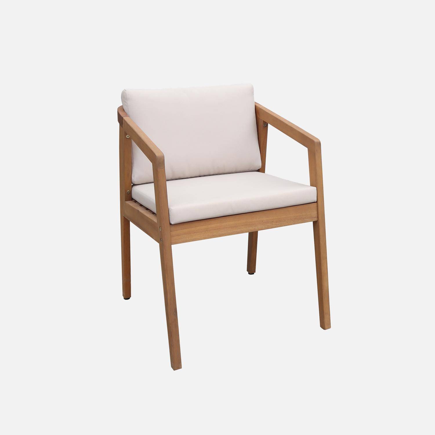 Sedie da giardino in legno di acacia, Zamara, Beige, 53x62x73 cm Photo2