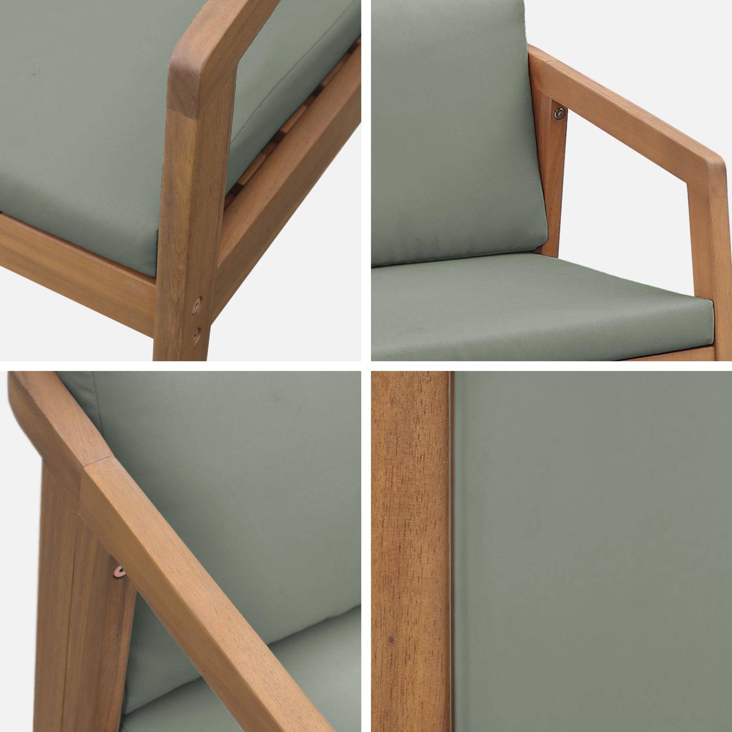Set van 2 kaki tuinstoelen ZAMARA van acaciahout, 53 x 62 x 73 cm Photo5