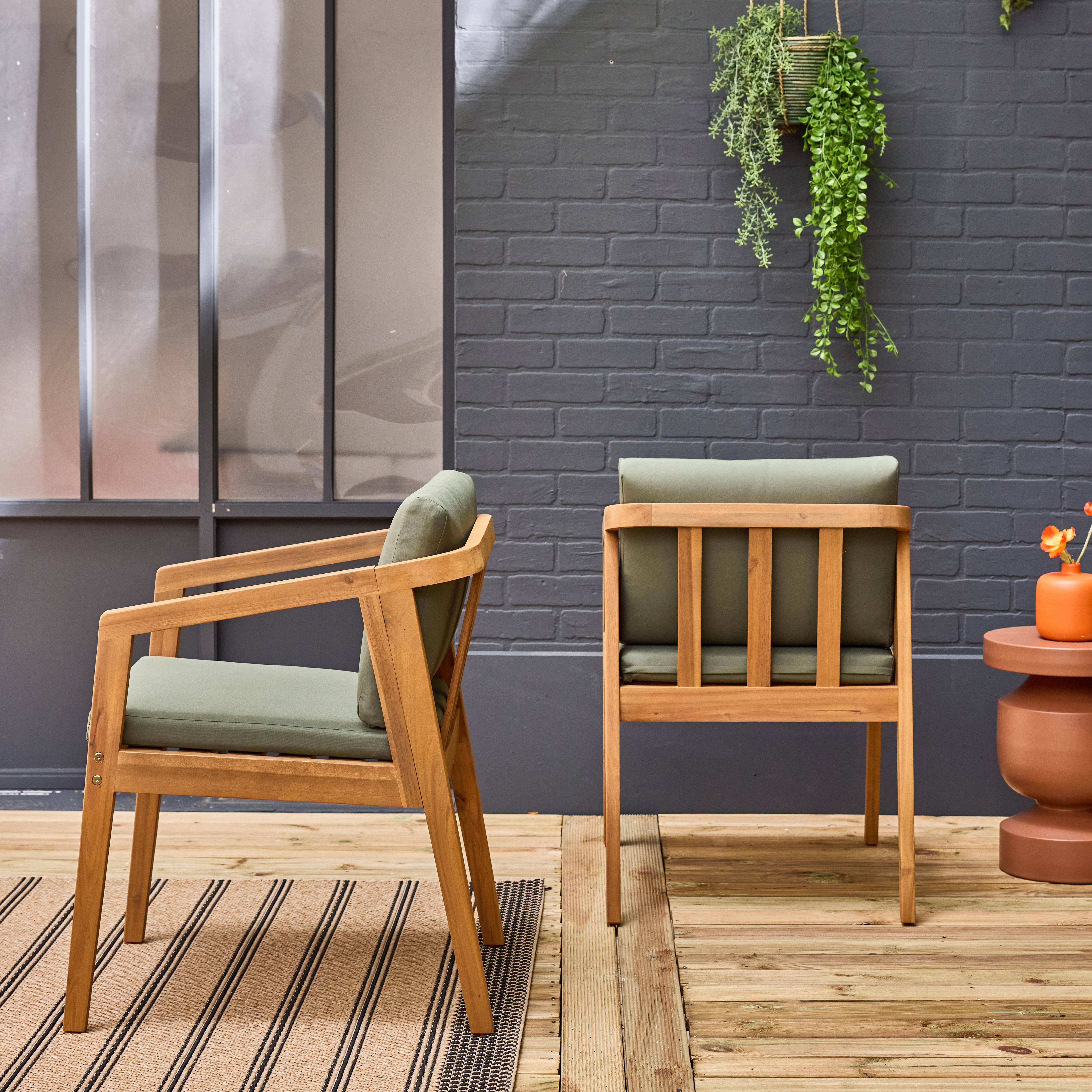 Set van 2 kaki tuinstoelen ZAMARA van acaciahout, 53 x 62 x 73 cm Photo2