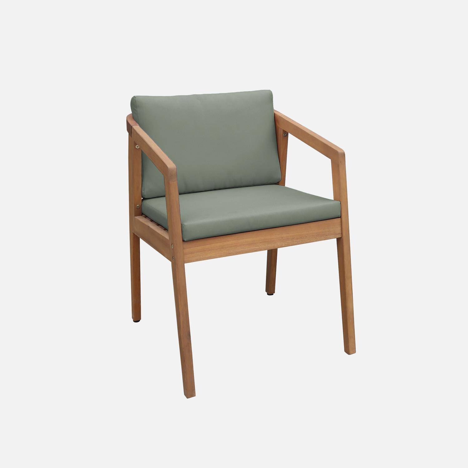 Set van 2 kaki tuinstoelen ZAMARA van acaciahout, 53 x 62 x 73 cm Photo4