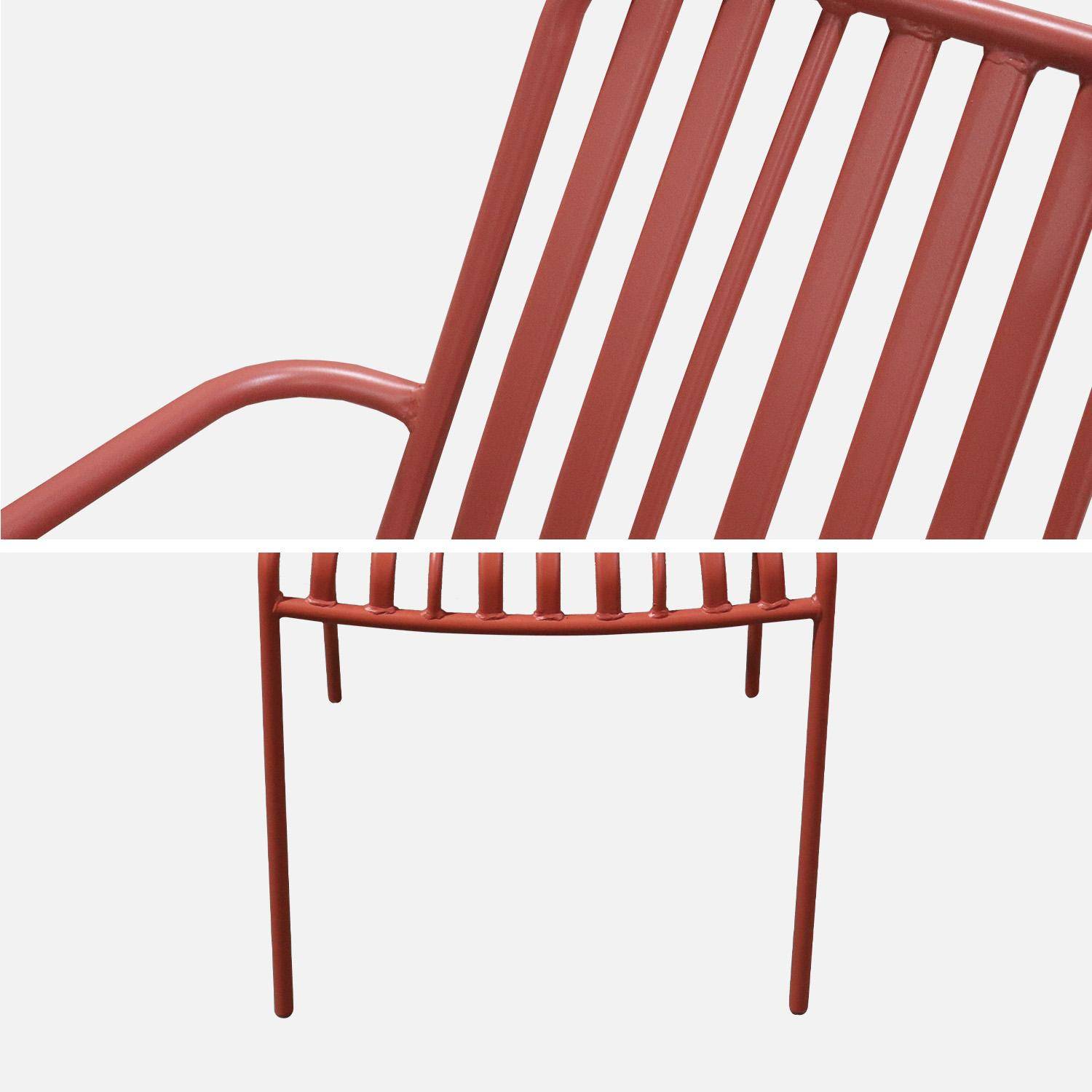 Set van 2 stapelbare tuinstoelen Florida terracotta in staal, L 59 x B 53,5 x H 78 cm Photo5