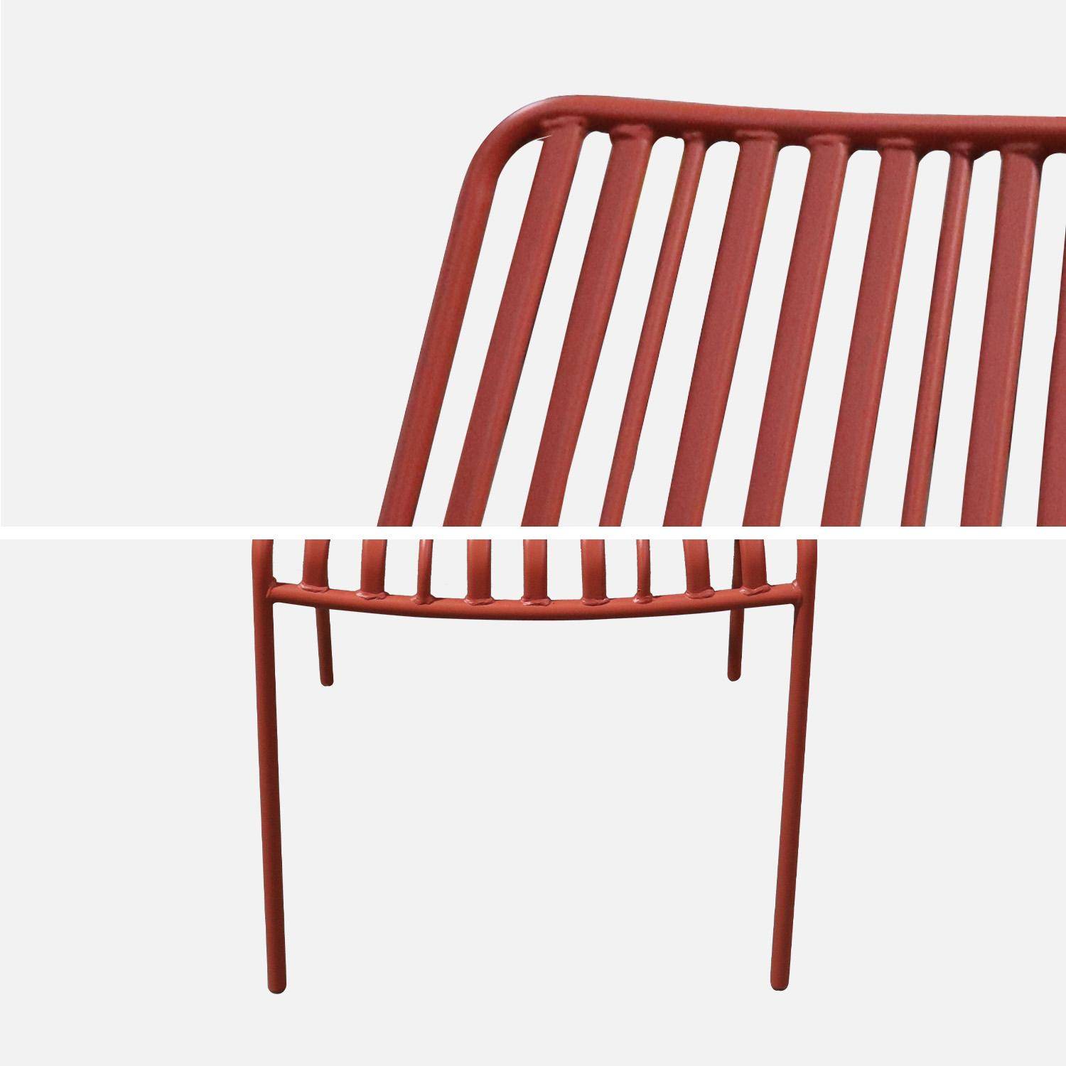 Set di due sedie da giardino impilabili in acciaio , Florida, Terracotta, 59x47.5x78 cm,sweeek,Photo5