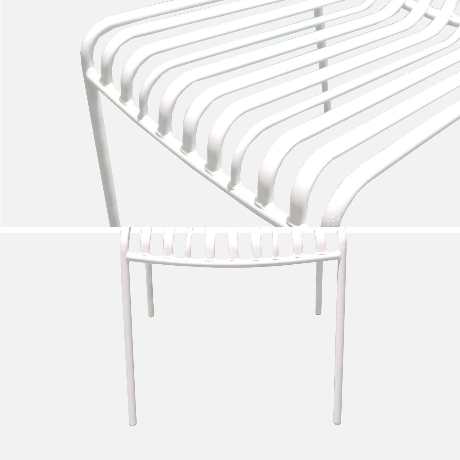 Set van 2 stapelbare tuinstoelen Florida in wit staal, L 59 x D 47,5 x H 78 cm,sweeek,Photo8