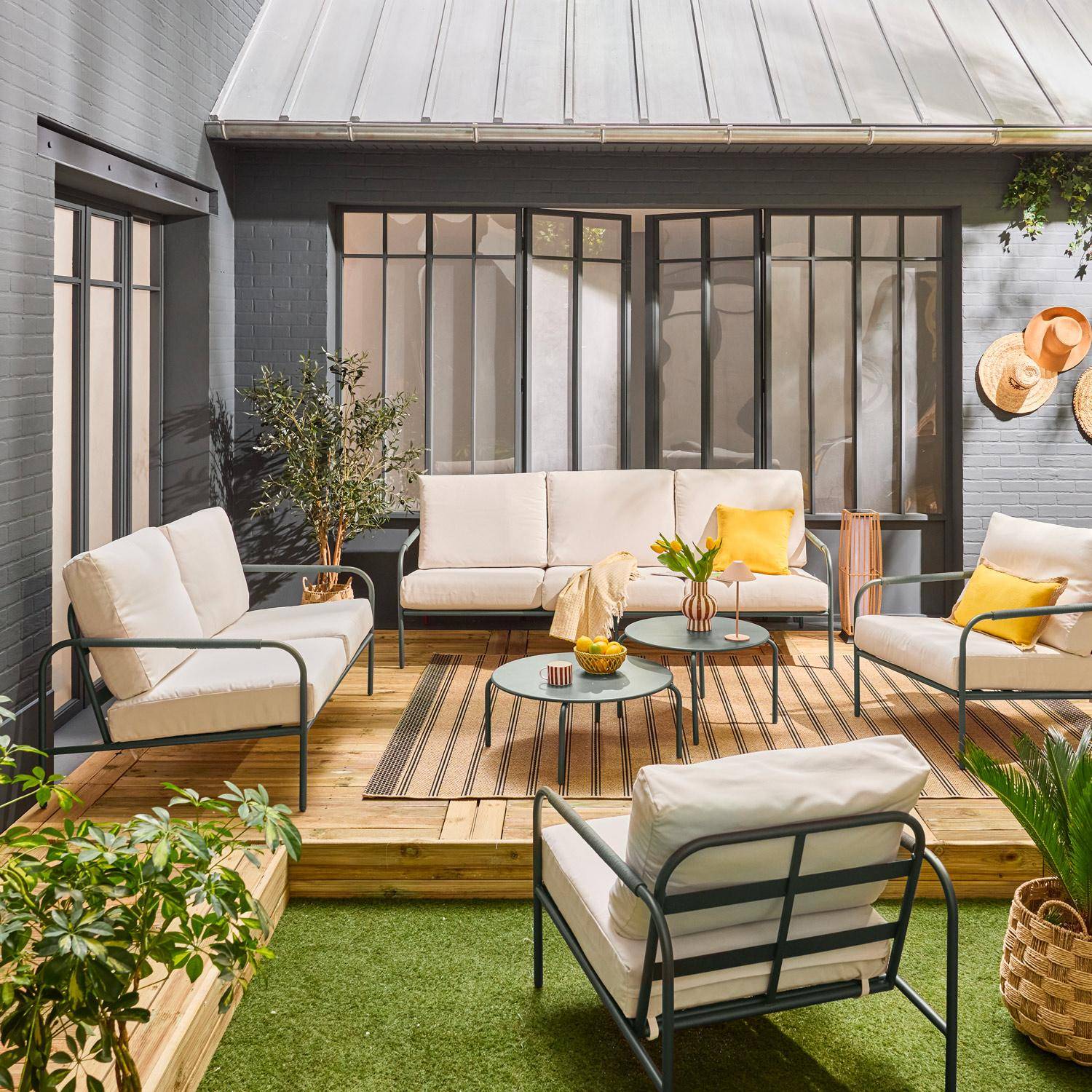 Tuinset Luanda van staal, 7 personen, kaki,sweeek,Photo1