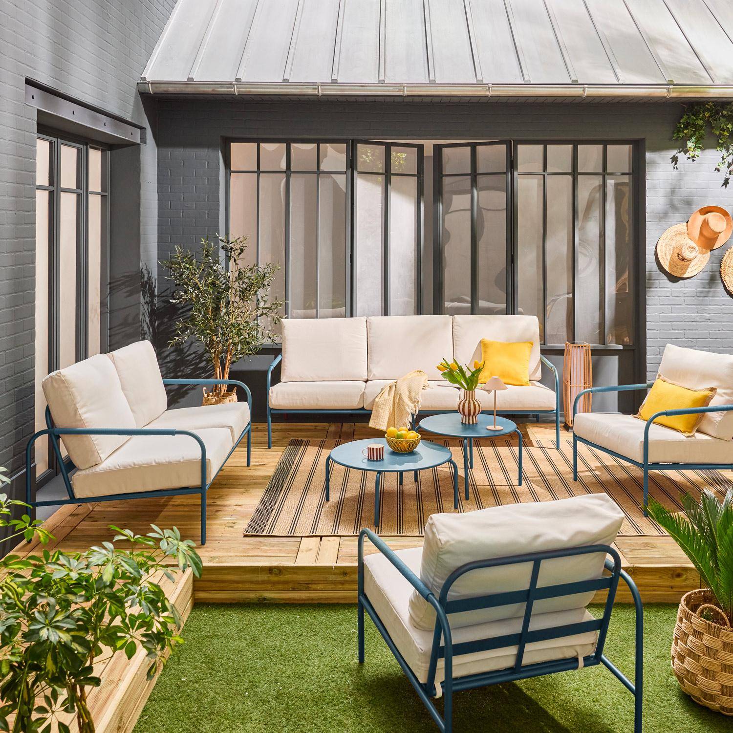 Fermob Divano Angolare 160 Cm Salotto Da Giardino Terracotta In