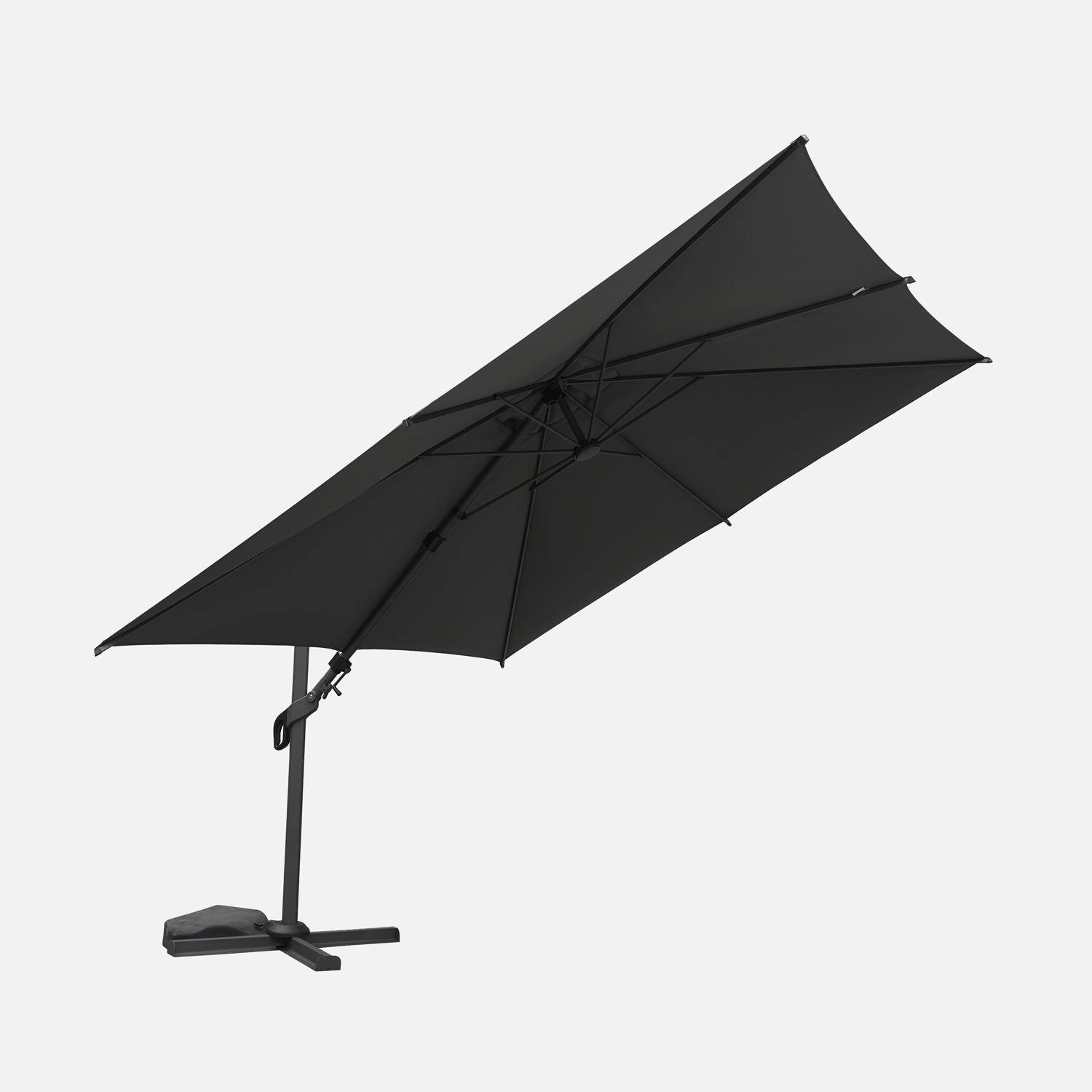 Parasol Etretat, vierkant, 3x3m grijs Photo2