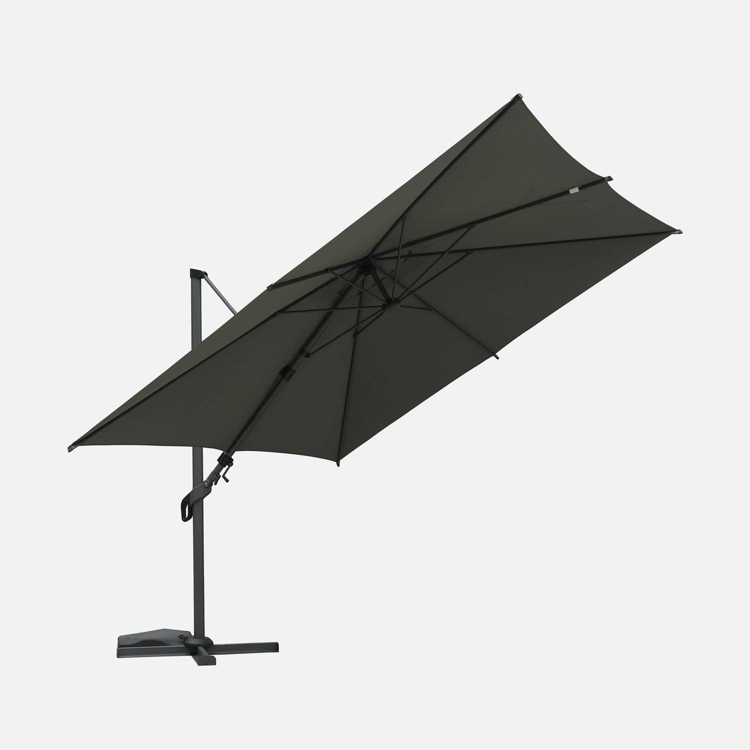 Parasol déporté ETRETAT carré 3x3m kaki Photo2
