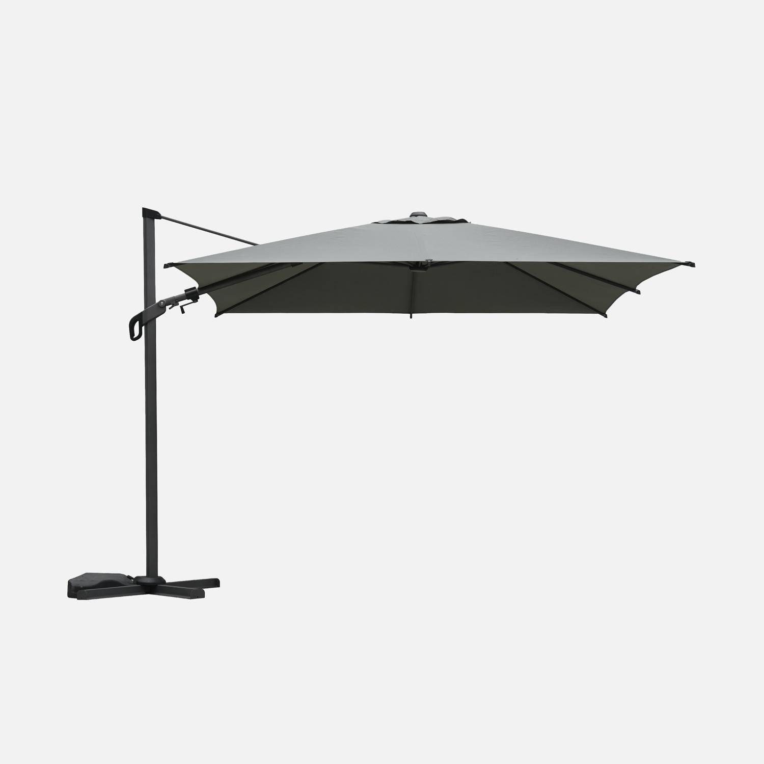 Parasol déporté ETRETAT rectangulaire kaki 3x4m Photo1