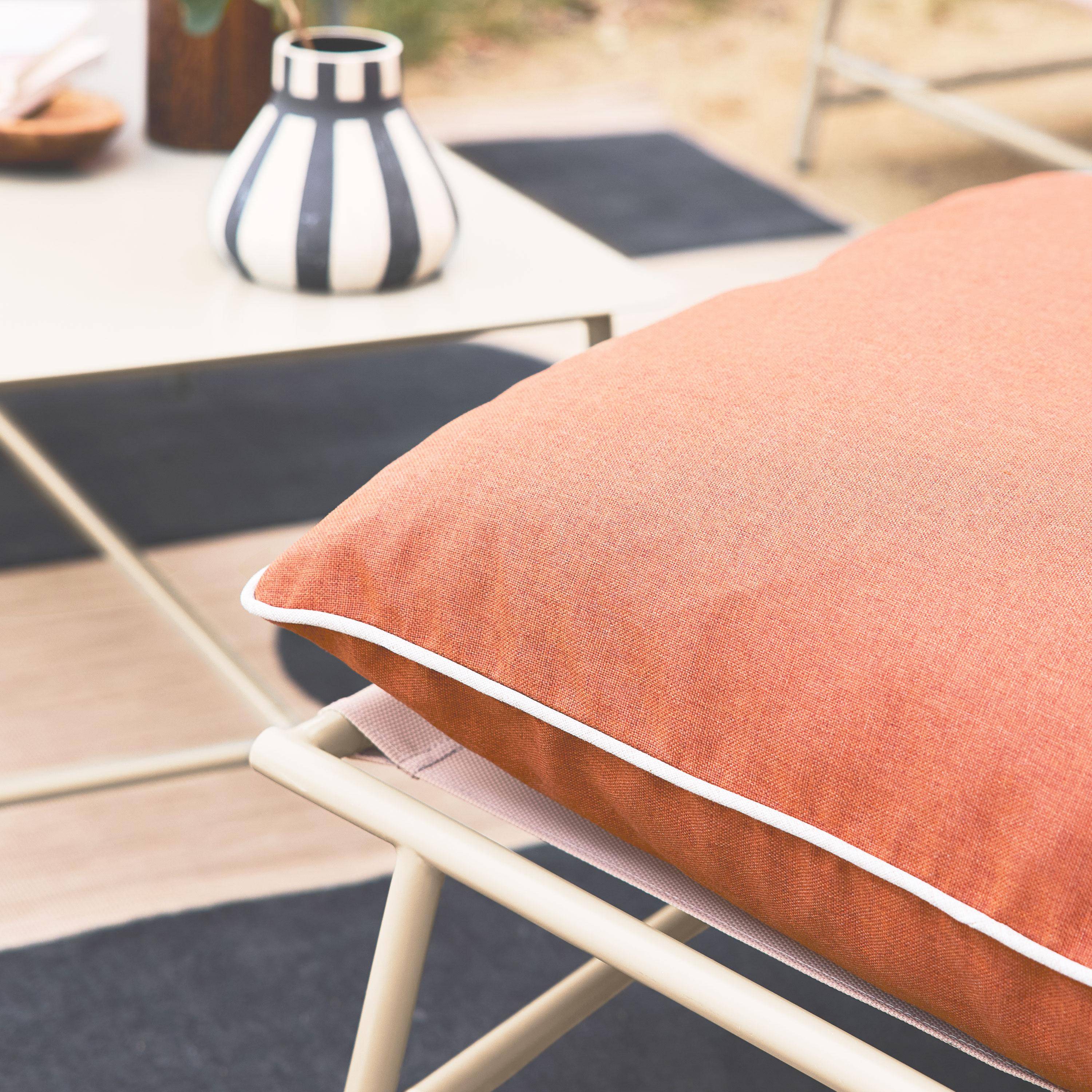 Conjunto de jardín de acero y textilene para 4 personas, Sofia, Beige, 138x83.5x74 cm Photo3