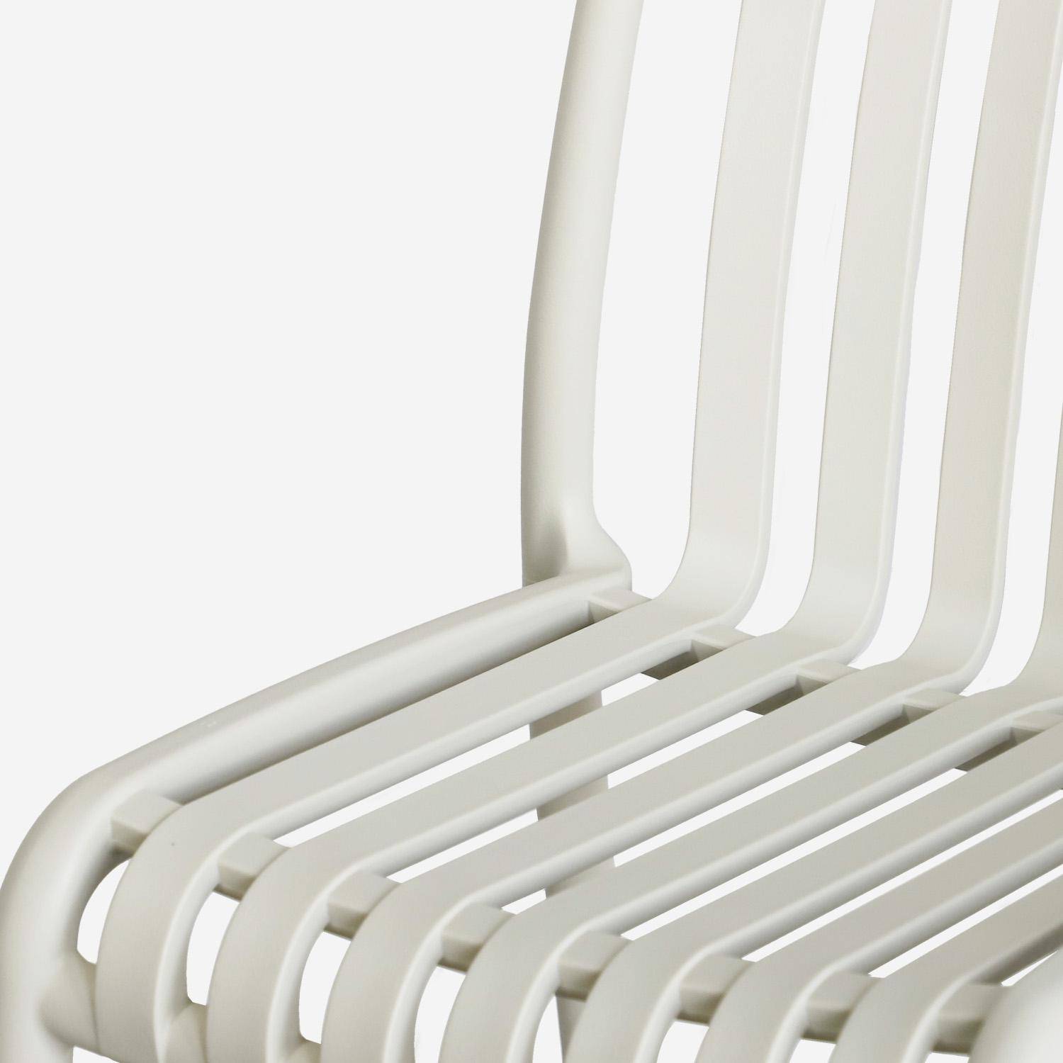 Set of 4 beige plastic garden chairs, stackable, already assembled, Agathe Photo7