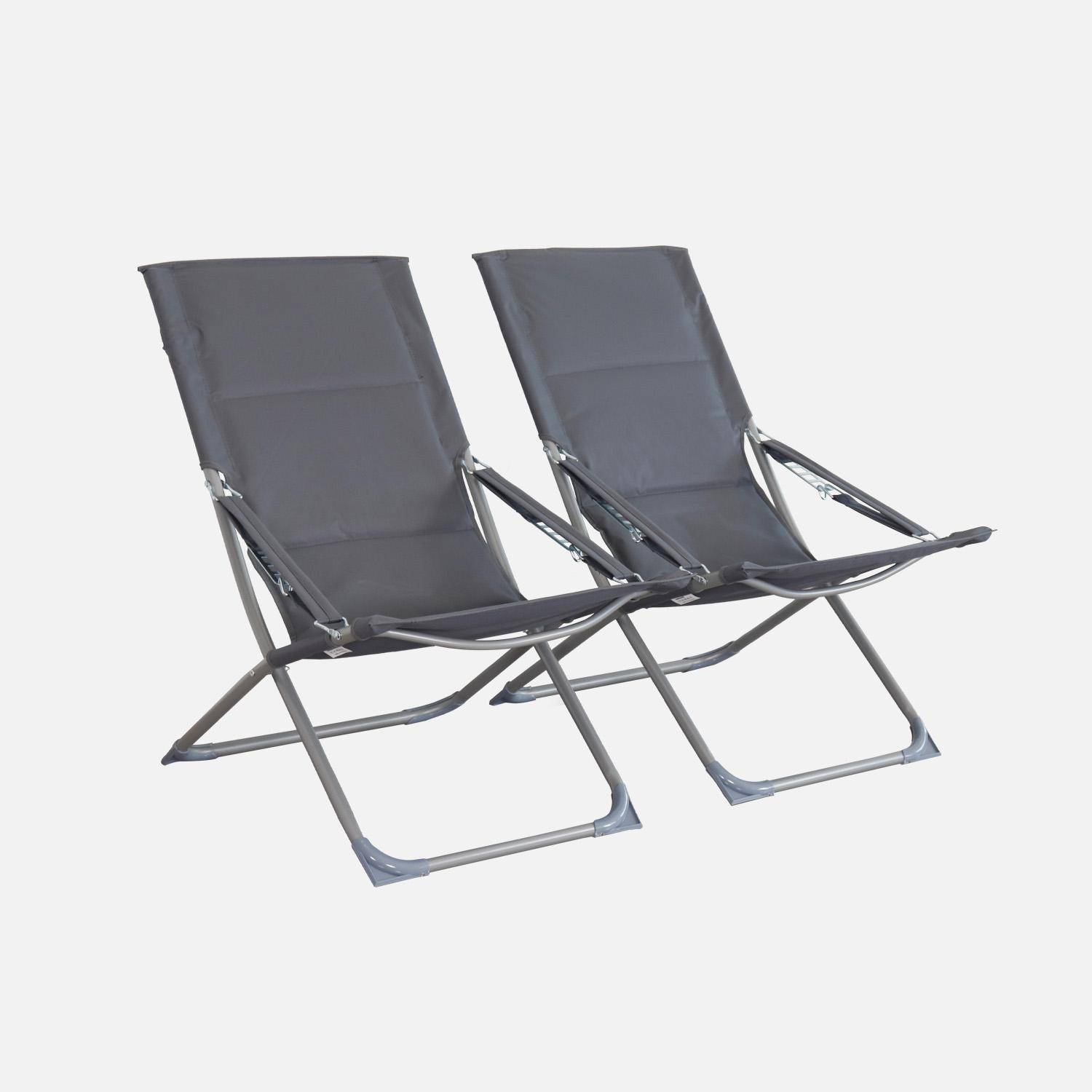 Set di 2 sedie da giardino pieghevoli, Parma, Antracite, 84x63x89 cm Photo4