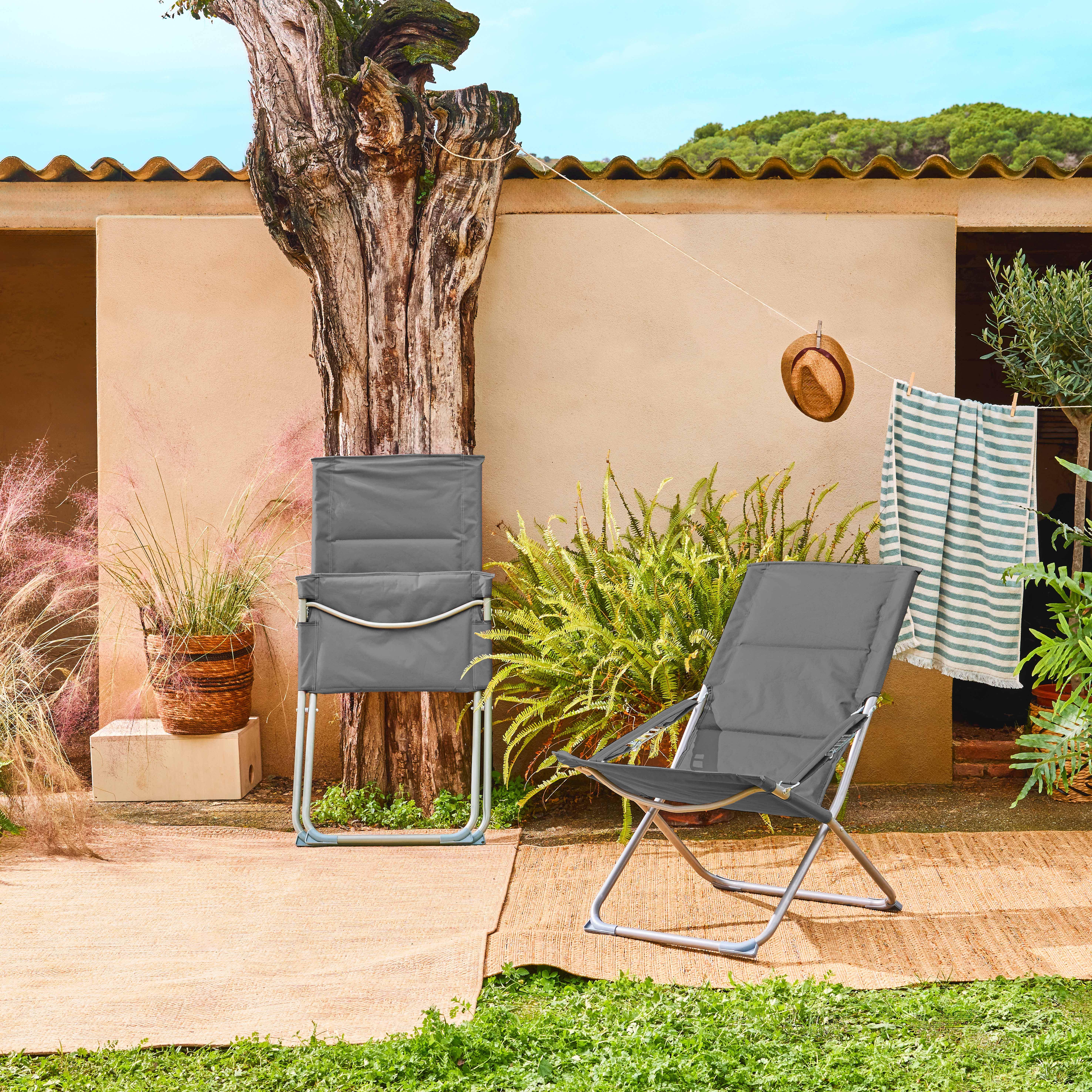 Set di 2 sedie da giardino pieghevoli, Parma, Antracite, 84x63x89 cm Photo2