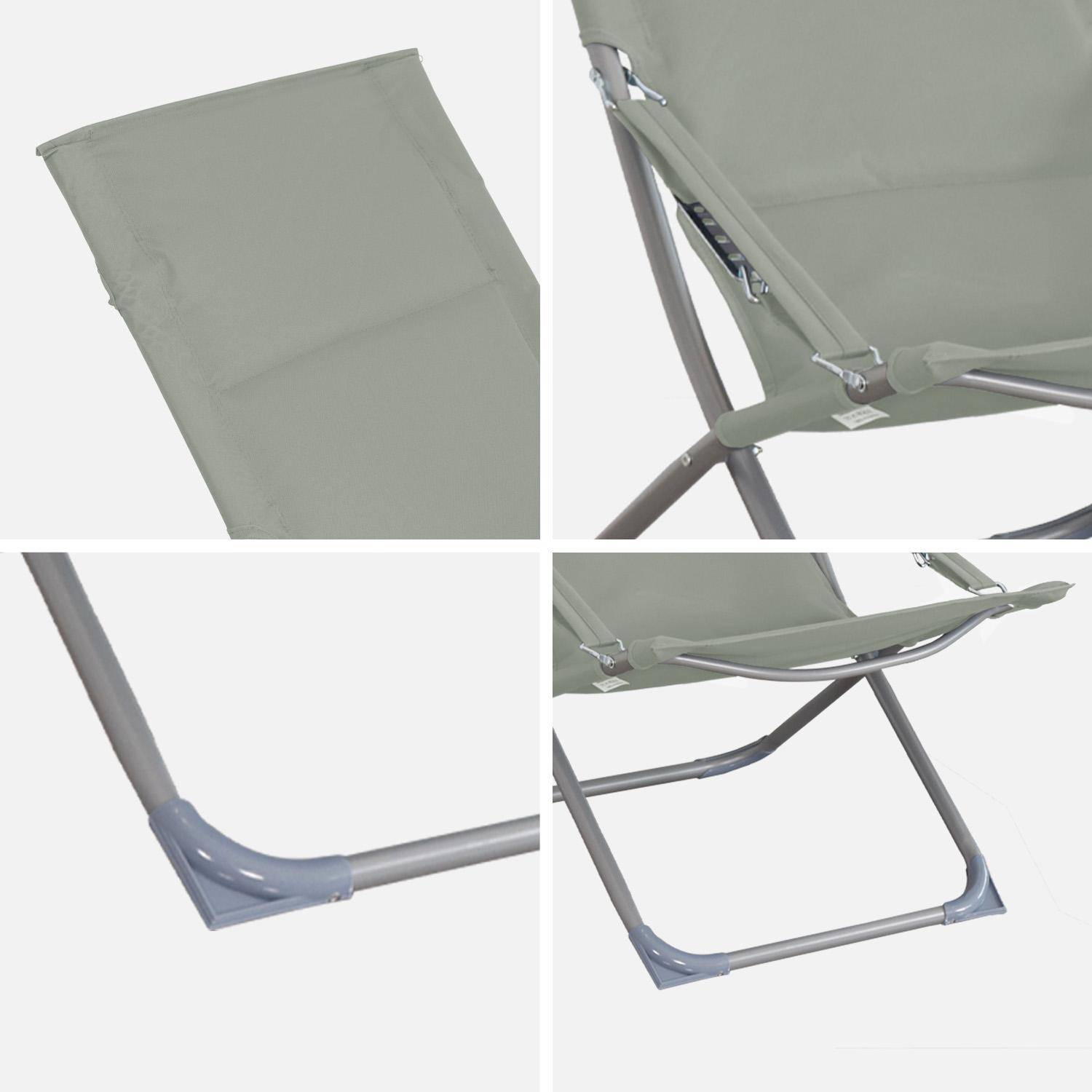 Lot de 2 chaises pliantes kaki PARMA en acier / polyester 600D, 84 x 62 x 87 cm Photo5