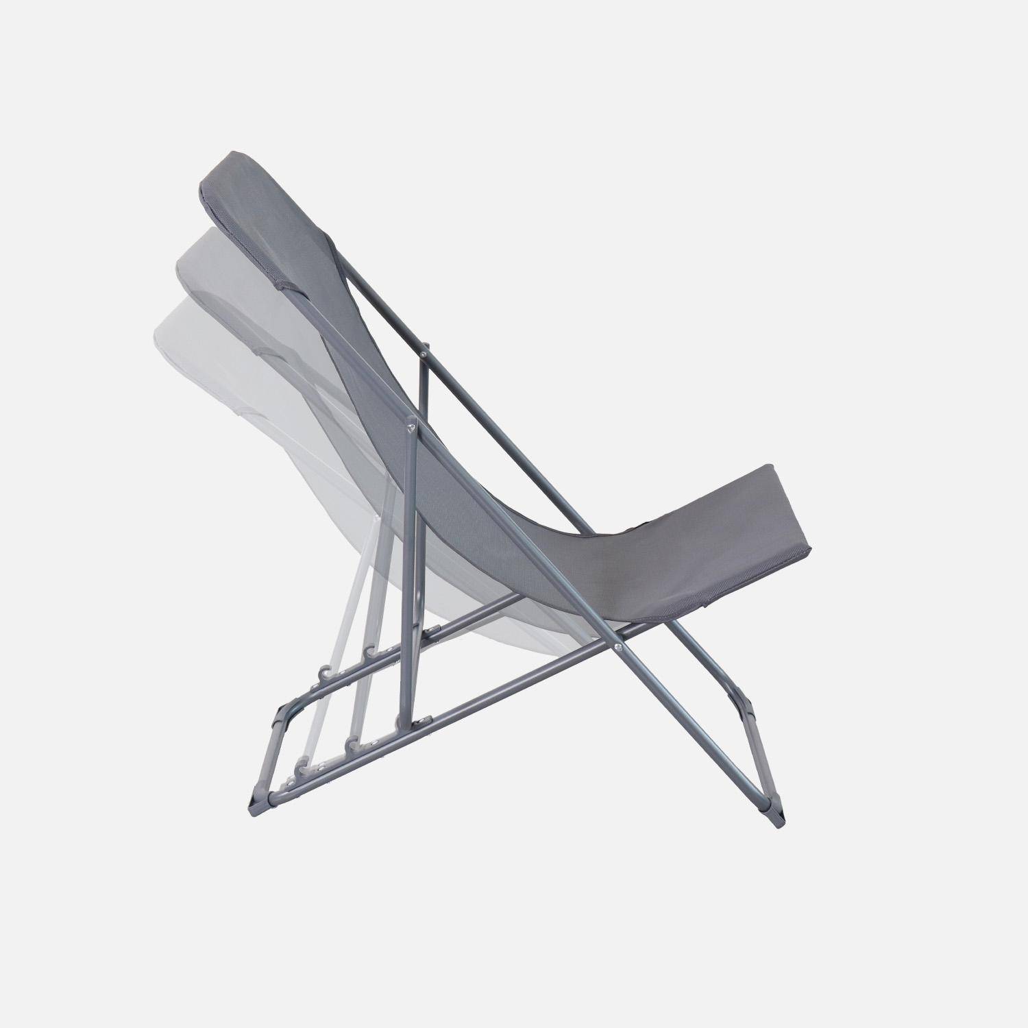 Lot de 2 chaises pliantes LIVORNO en aluminium / textilene, anthracite, 83 x 88 x 95 cm Photo6