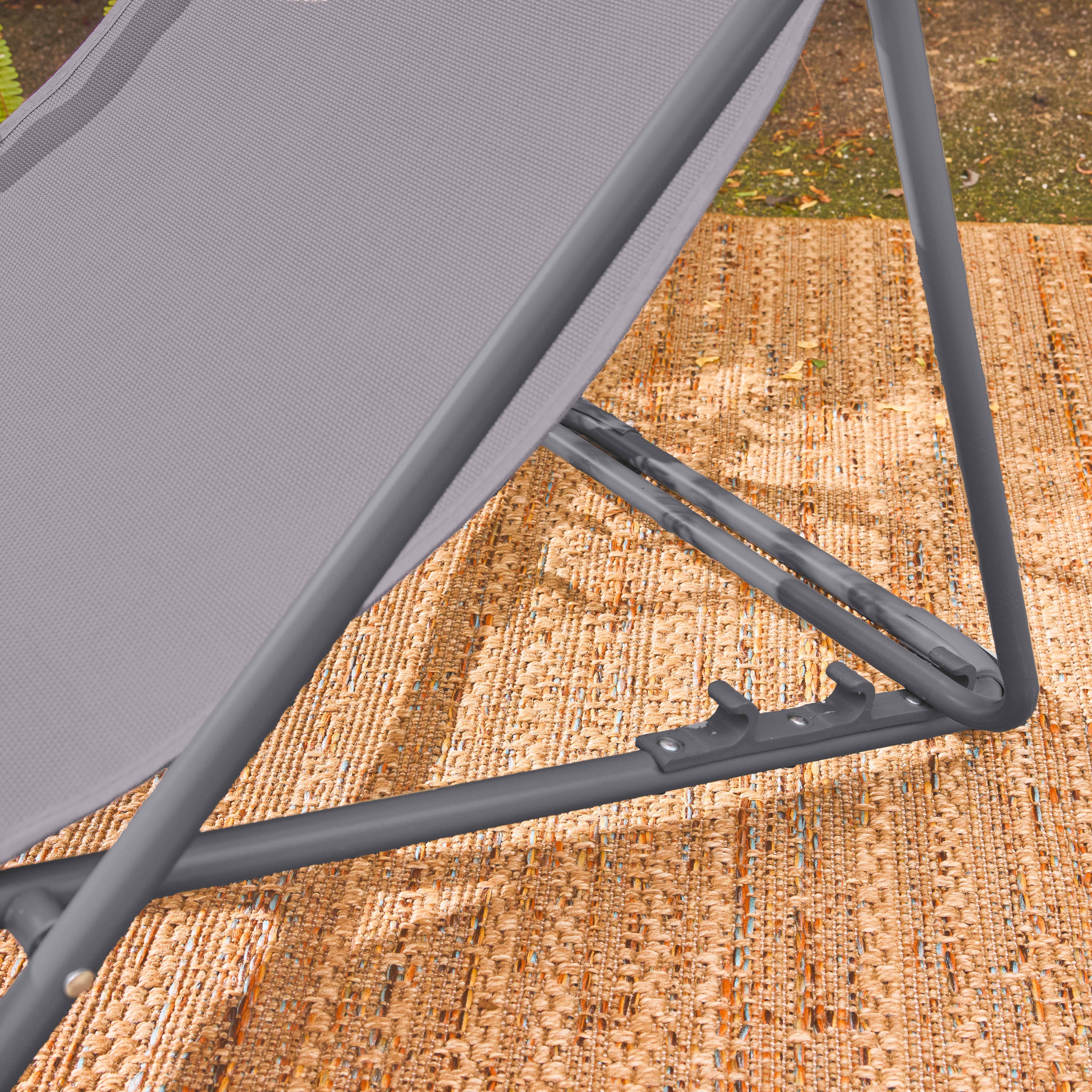 Lot de 2 chaises pliantes LIVORNO en aluminium / textilene, anthracite, 83 x 88 x 95 cm,sweeek,Photo2