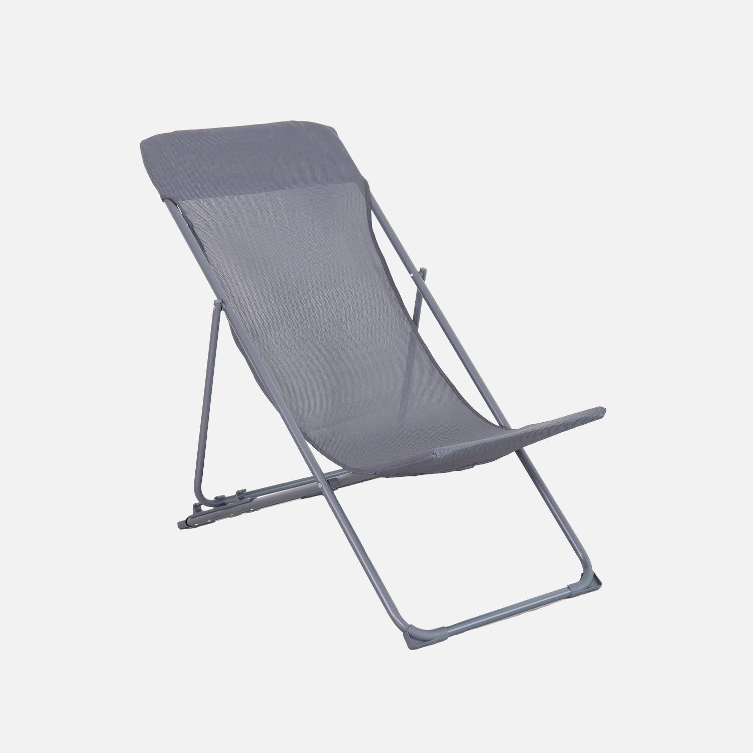 Lot de 2 chaises pliantes LIVORNO en aluminium / textilene, anthracite, 83 x 88 x 95 cm Photo5