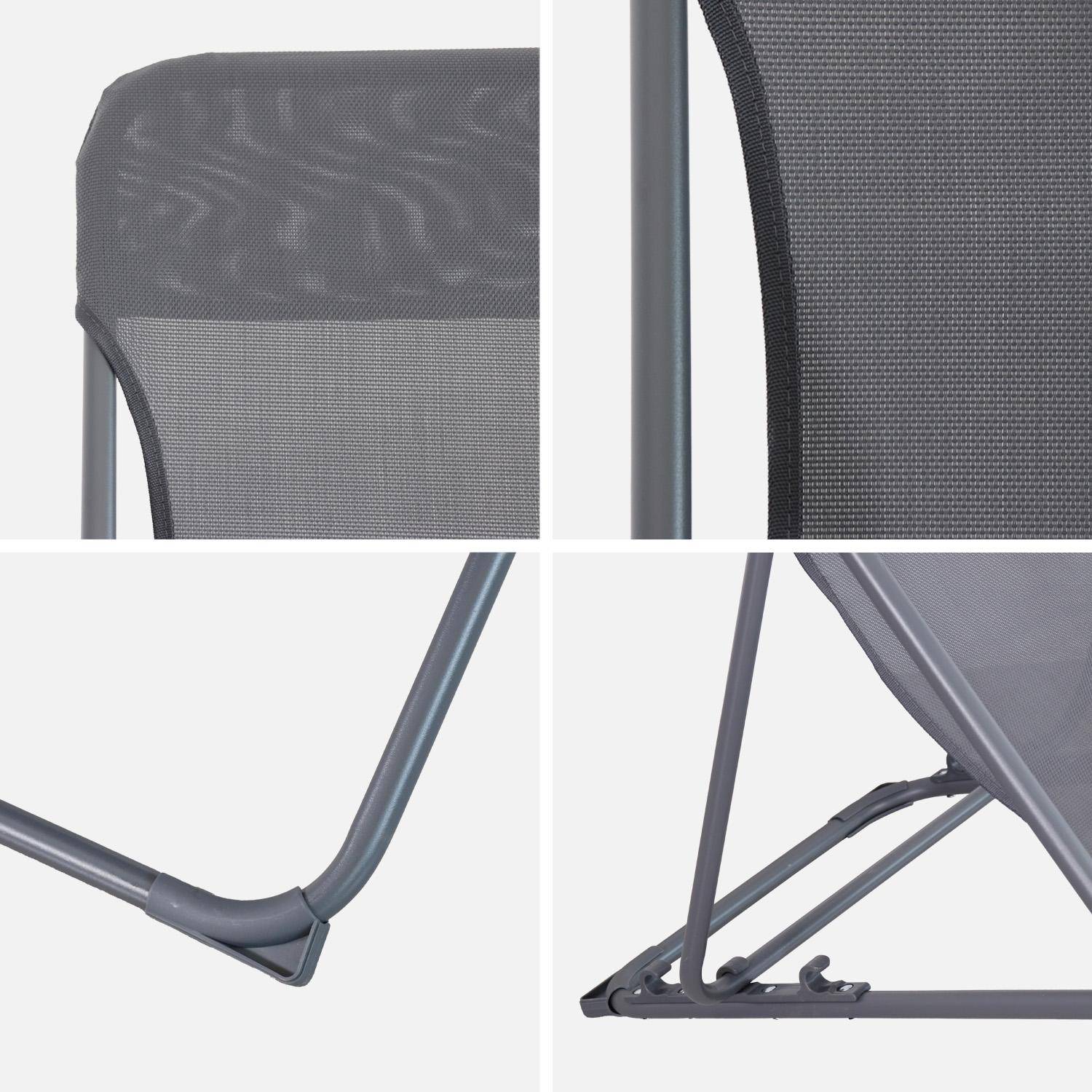 Lot de 2 chaises pliantes LIVORNO en aluminium / textilene, anthracite, 83 x 88 x 95 cm Photo8