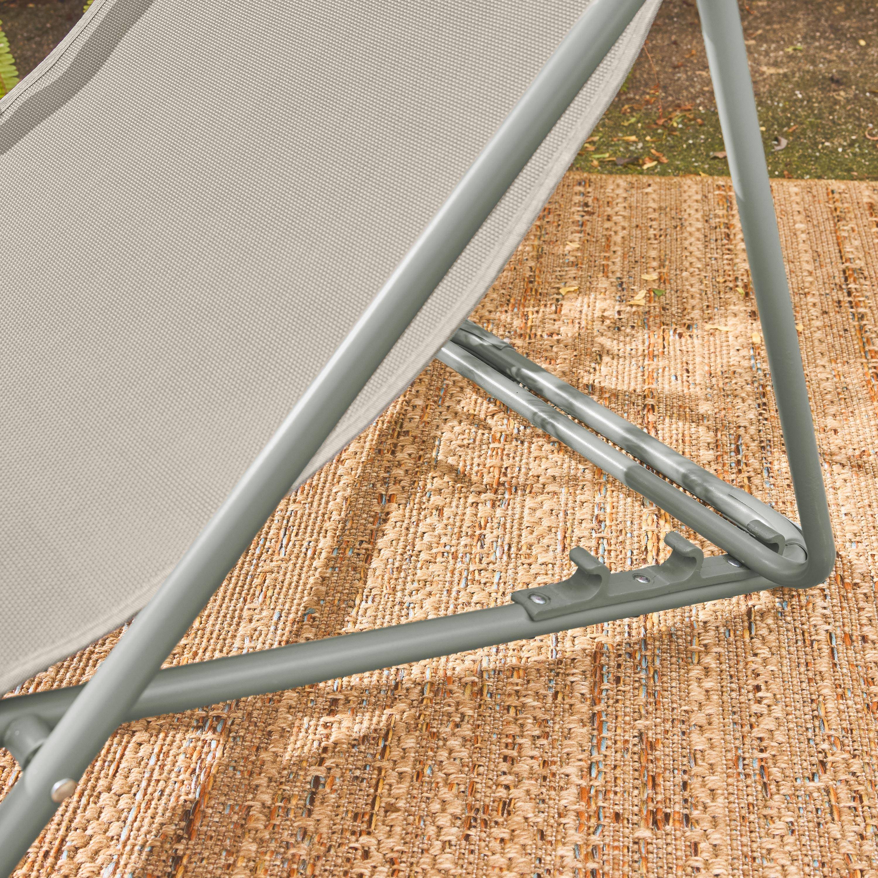 Silla de jardín plegable, set de 2, Livorno, Verde kaki, 83x88x95 cm Photo2