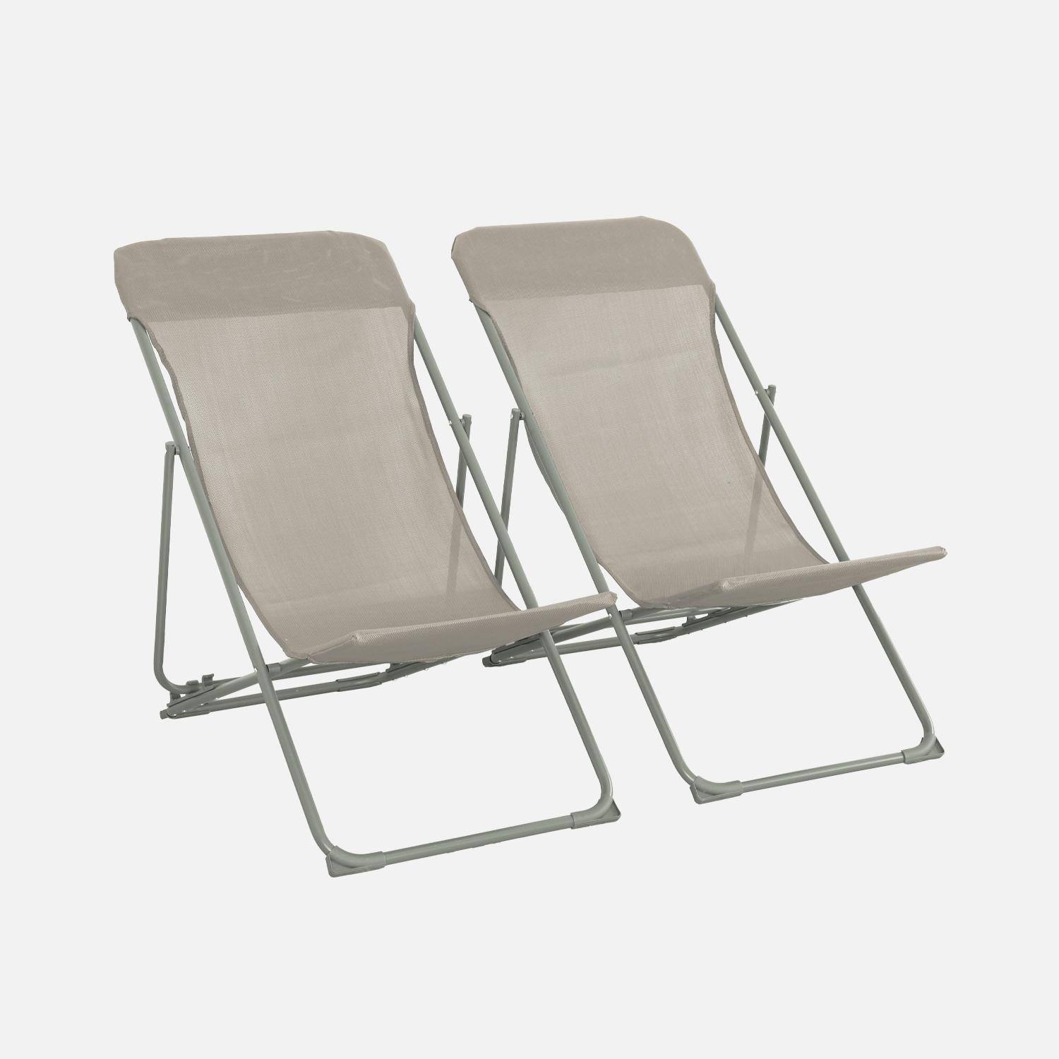 Silla de jardín plegable, set de 2, Livorno, Verde kaki, 83x88x95 cm Photo4