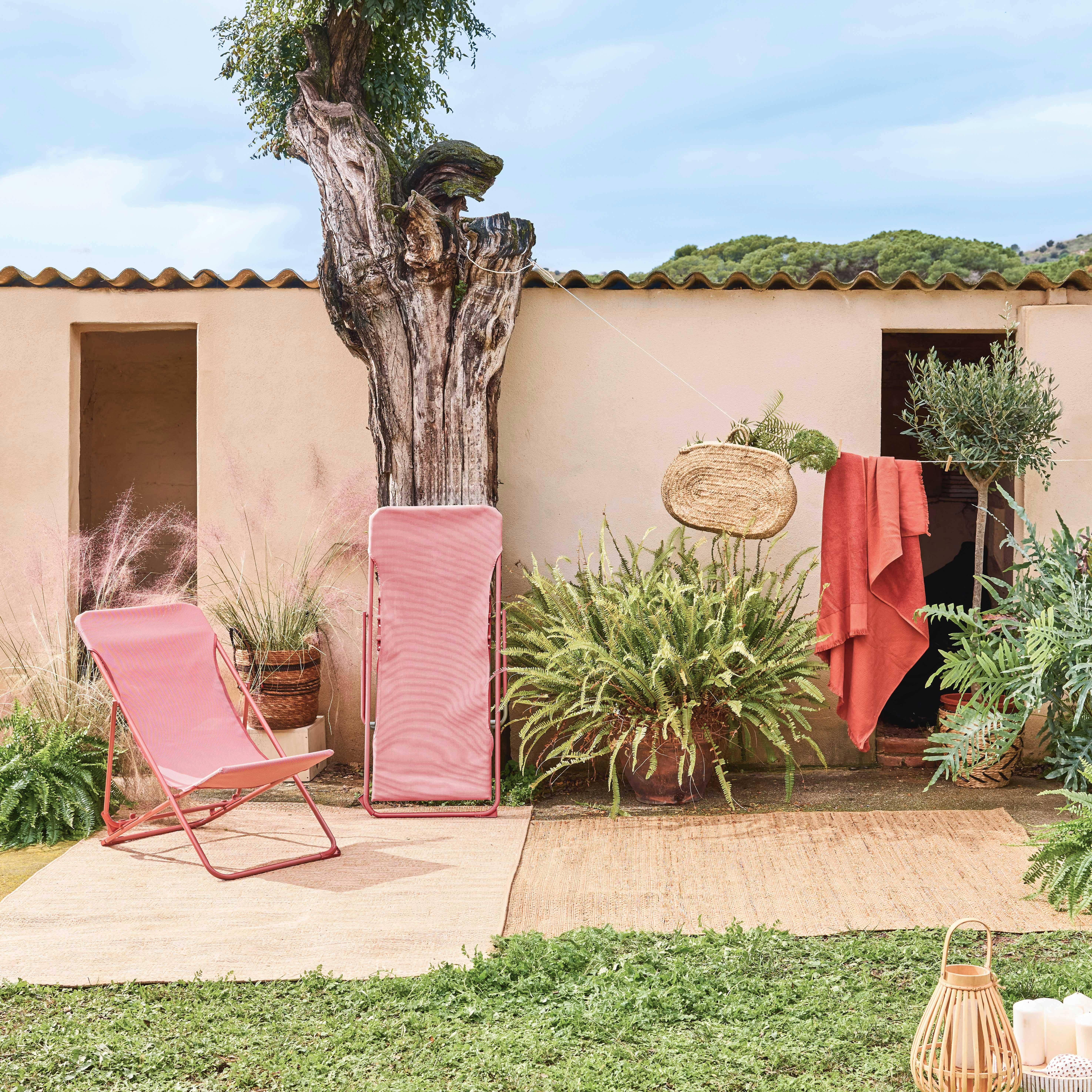 Set van 2 opvouwbare LIVORNO stoelen van staal / textilene, terracotta, 83 x 88 x 95 cm Photo2