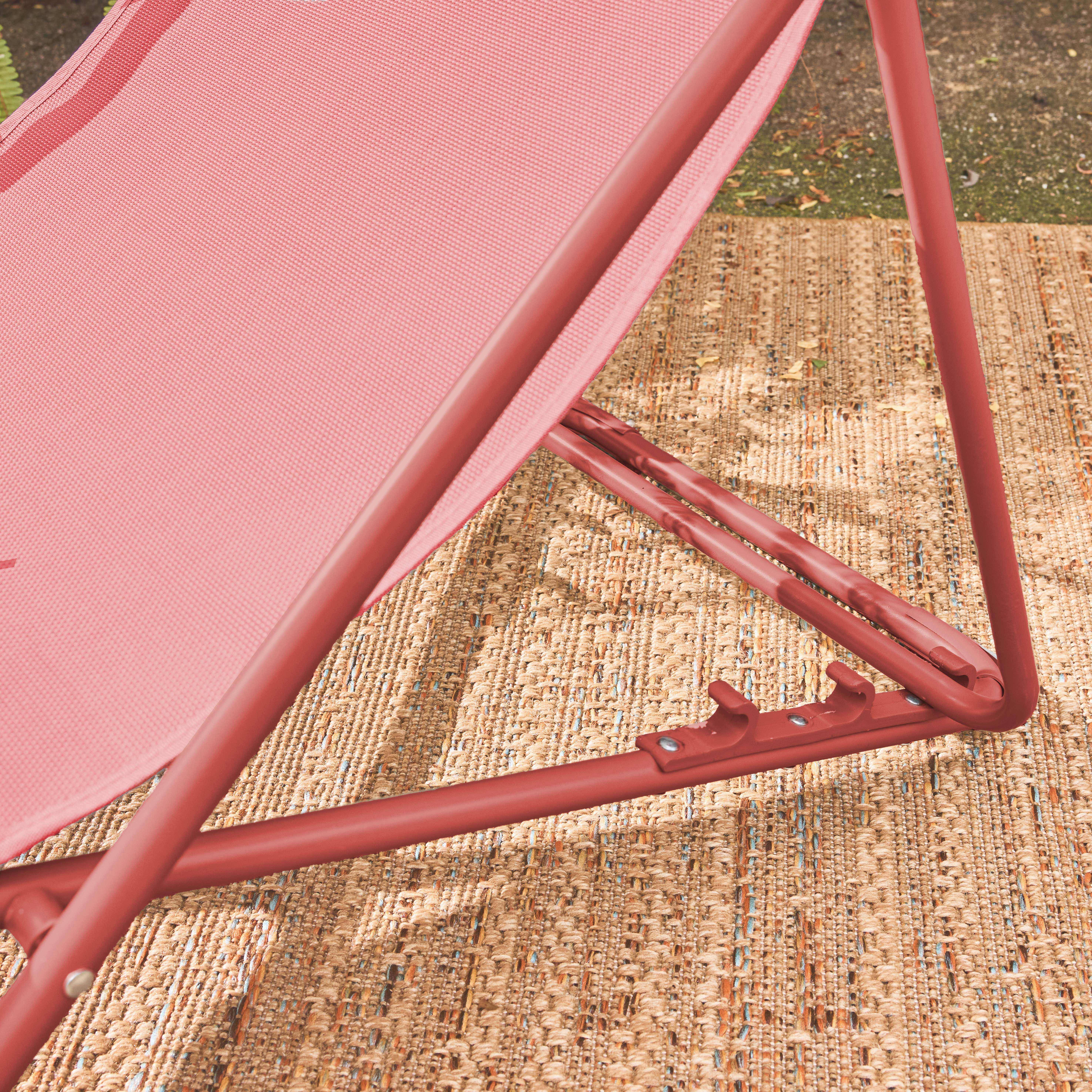 Lot de 4 chaises pliantes LIVORNO en acier / textilene, terracotta, 83 x 88 x 95 cm Photo2