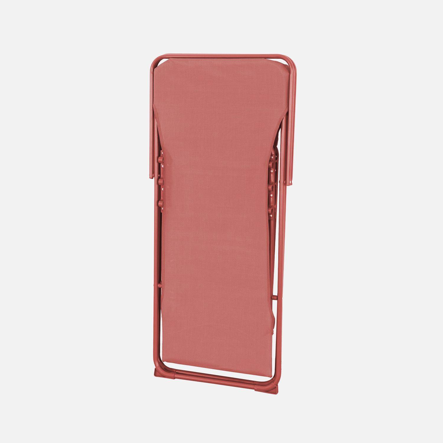 Silla de jardín plegable, set de 4, Livorno, Terracotta, 83x88x95 cm Photo6