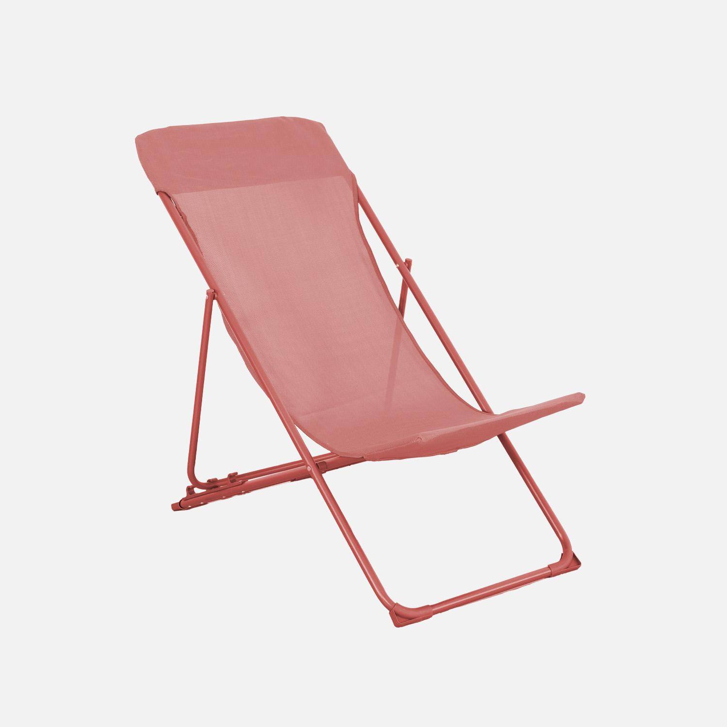 Silla de jardín plegable, set de 4, Livorno, Terracotta, 83x88x95 cm Photo4