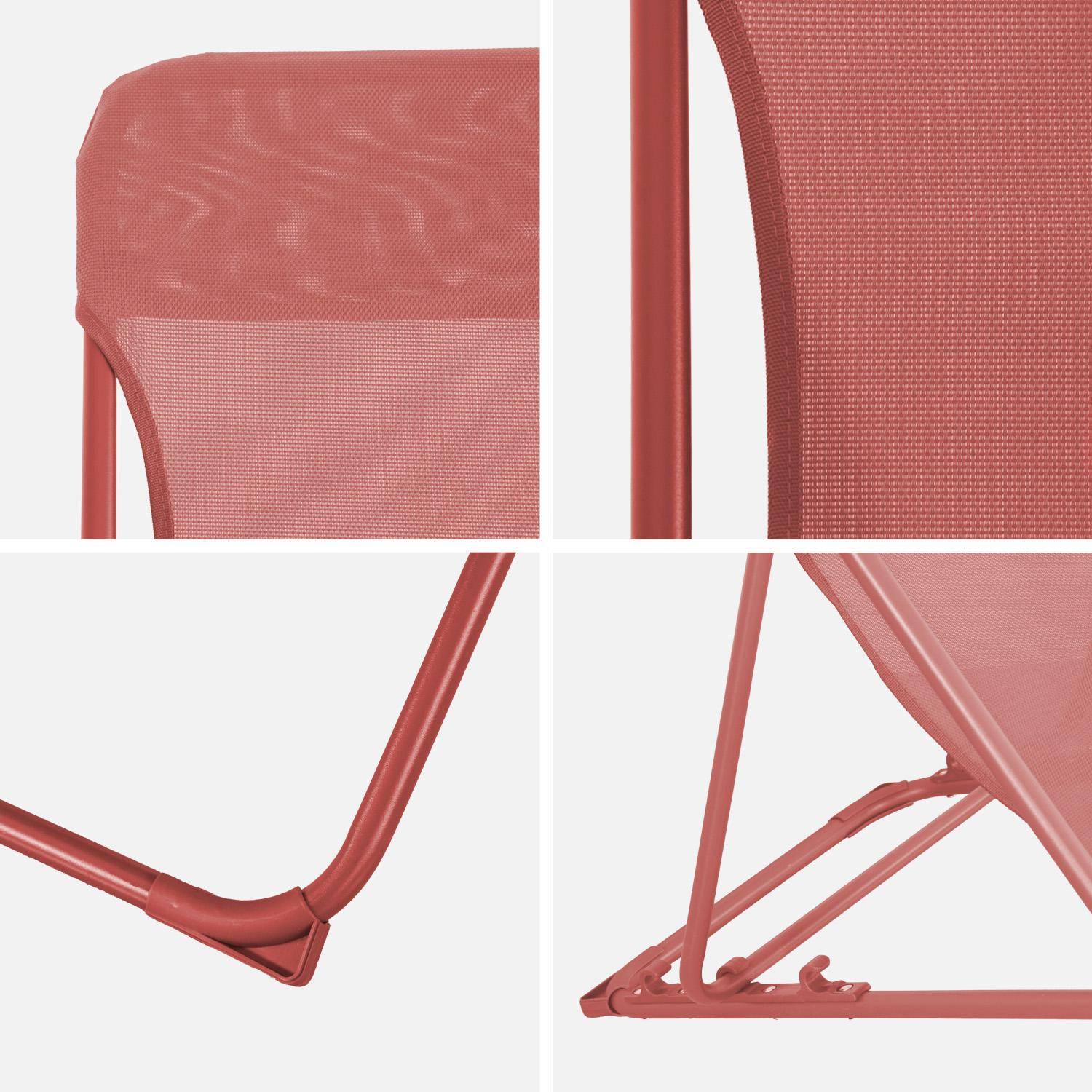 Silla de jardín plegable, set de 4, Livorno, Terracotta, 83x88x95 cm Photo7