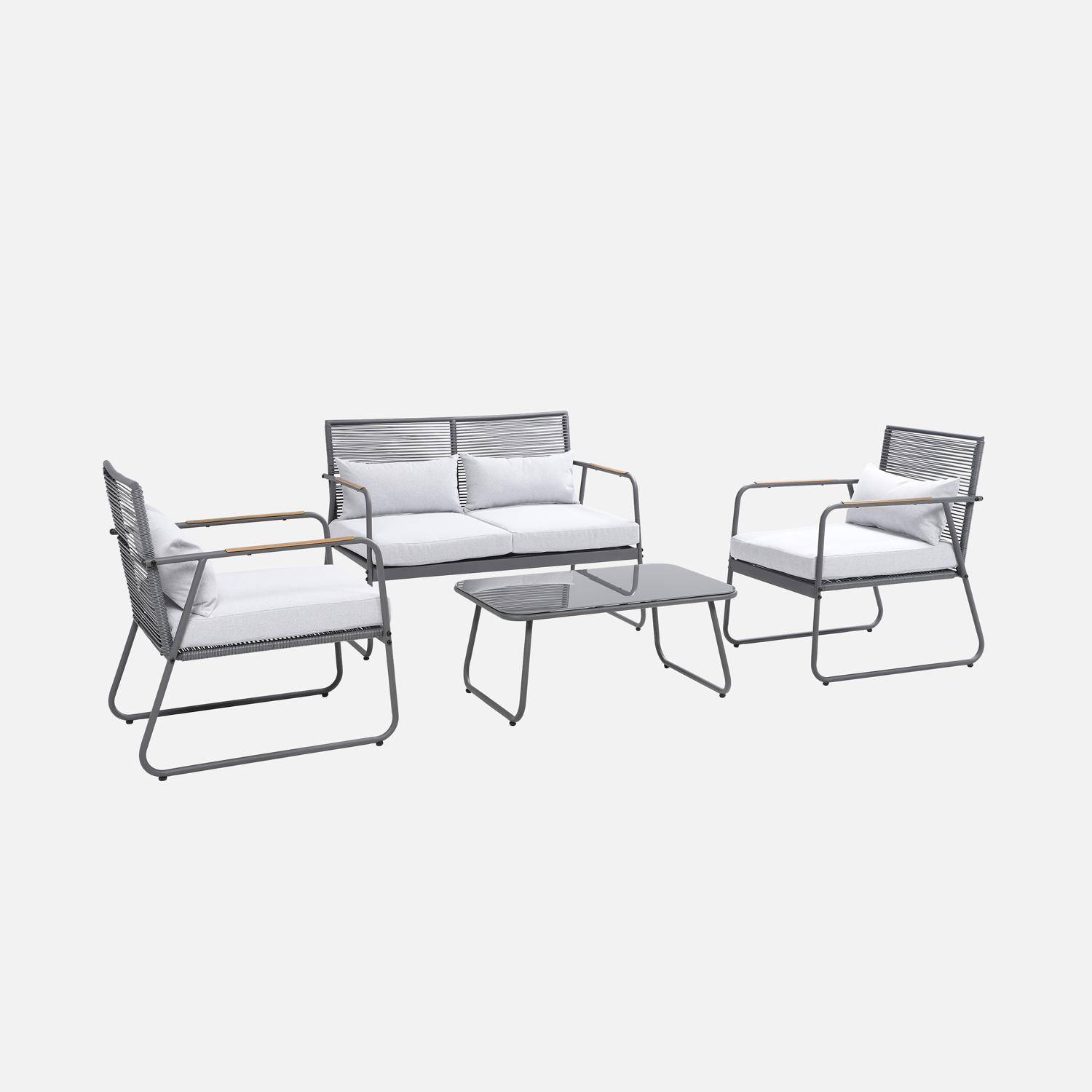 Salon de jardin en acier FOGGIA, 4 places, anthracite Photo5
