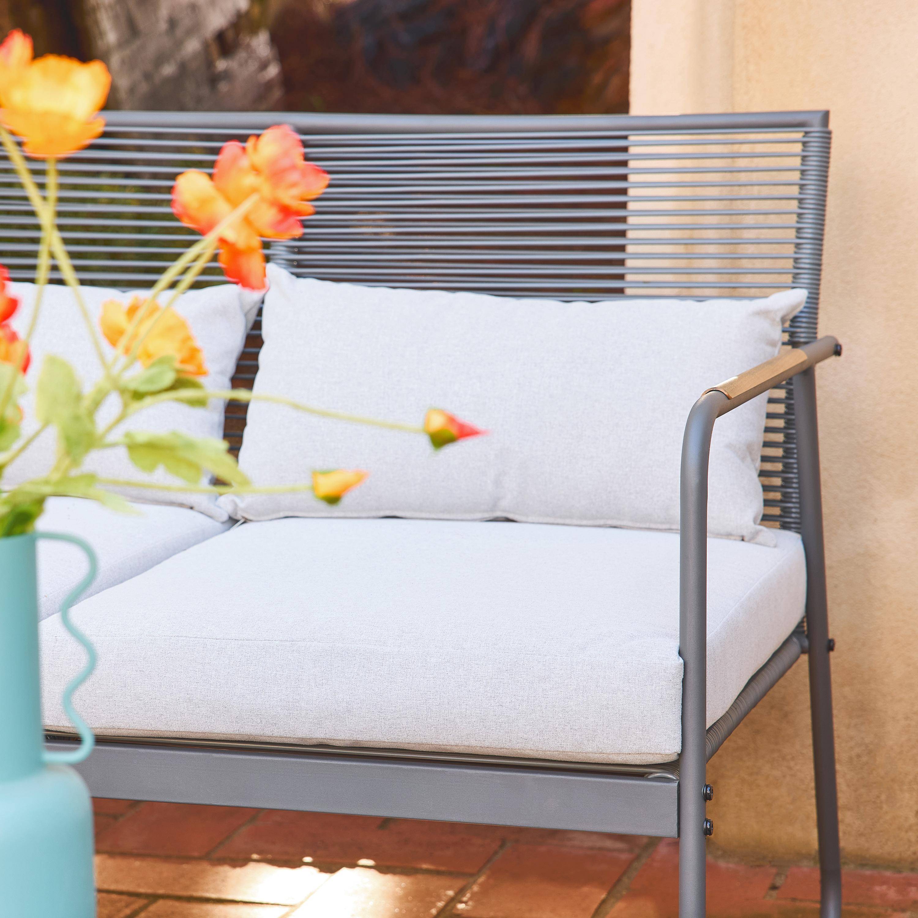 Salon de jardin en acier FOGGIA, 4 places, anthracite Photo4