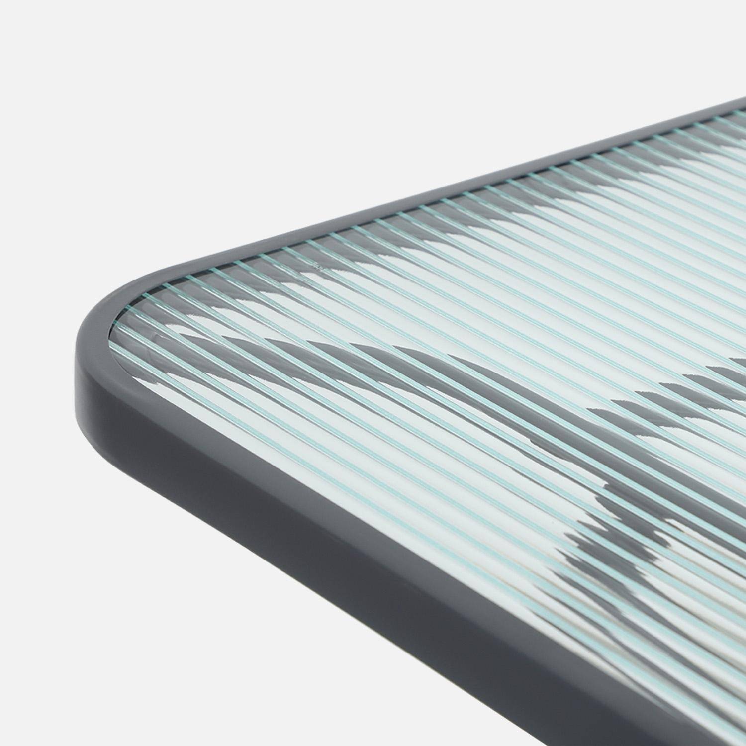 Mesa de jardín plegable de acero + 4 asientos de textileno antracita - Ancona Photo6