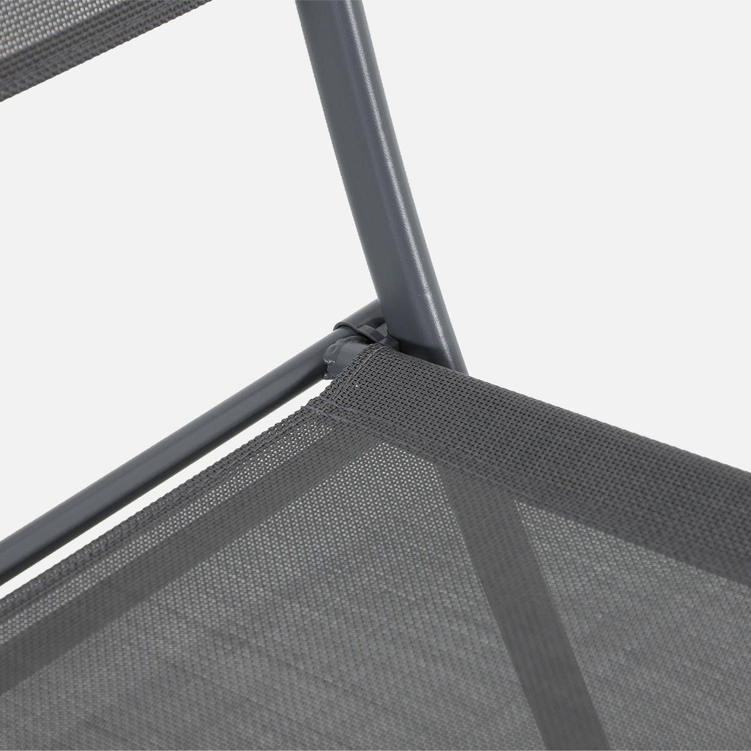 Mesa de jardín plegable de acero + 4 asientos de textileno antracita - Ancona,sweeek,Photo8