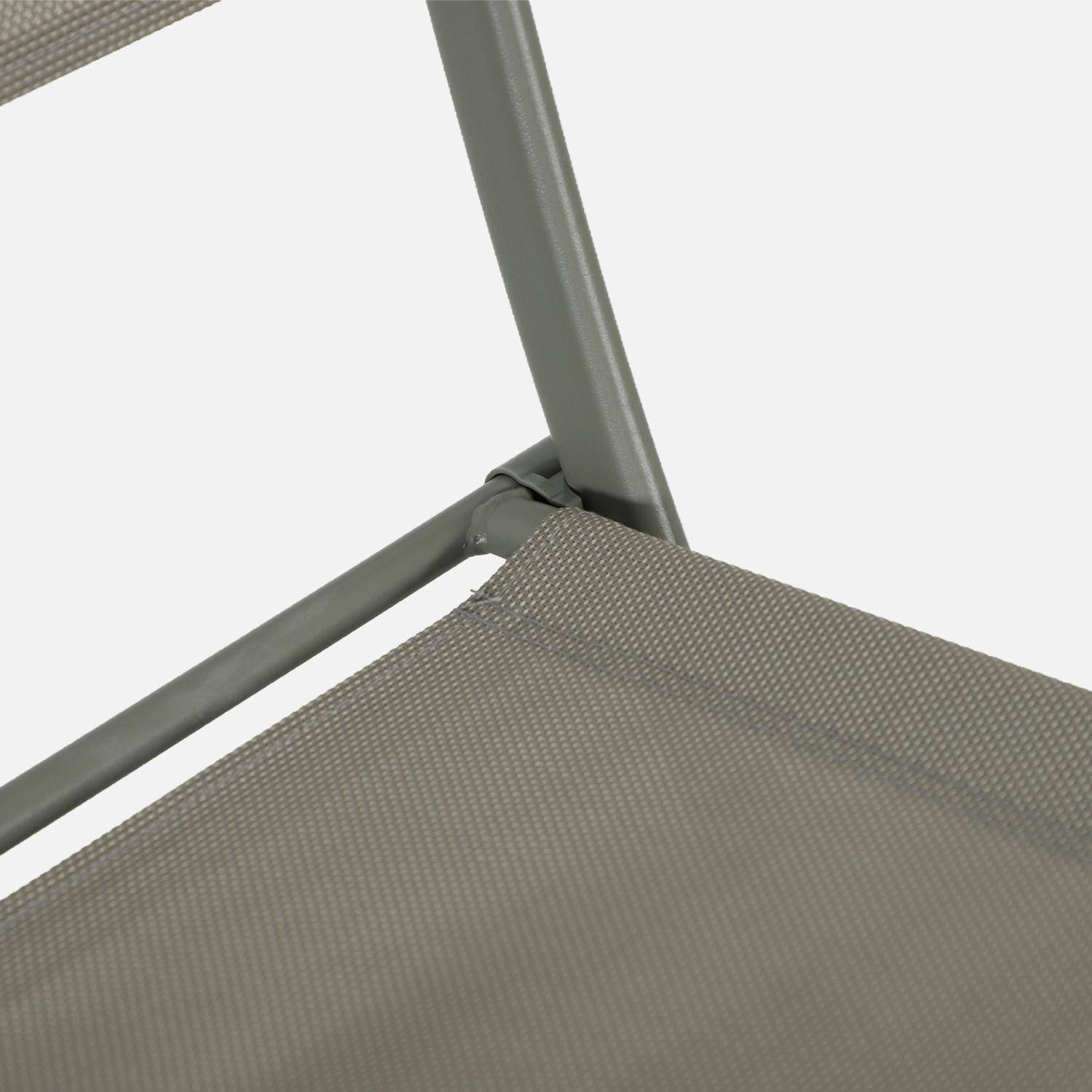 Mesa de jardín plegable de acero + 4 asientos de textileno caqui - Ancona,sweeek,Photo8