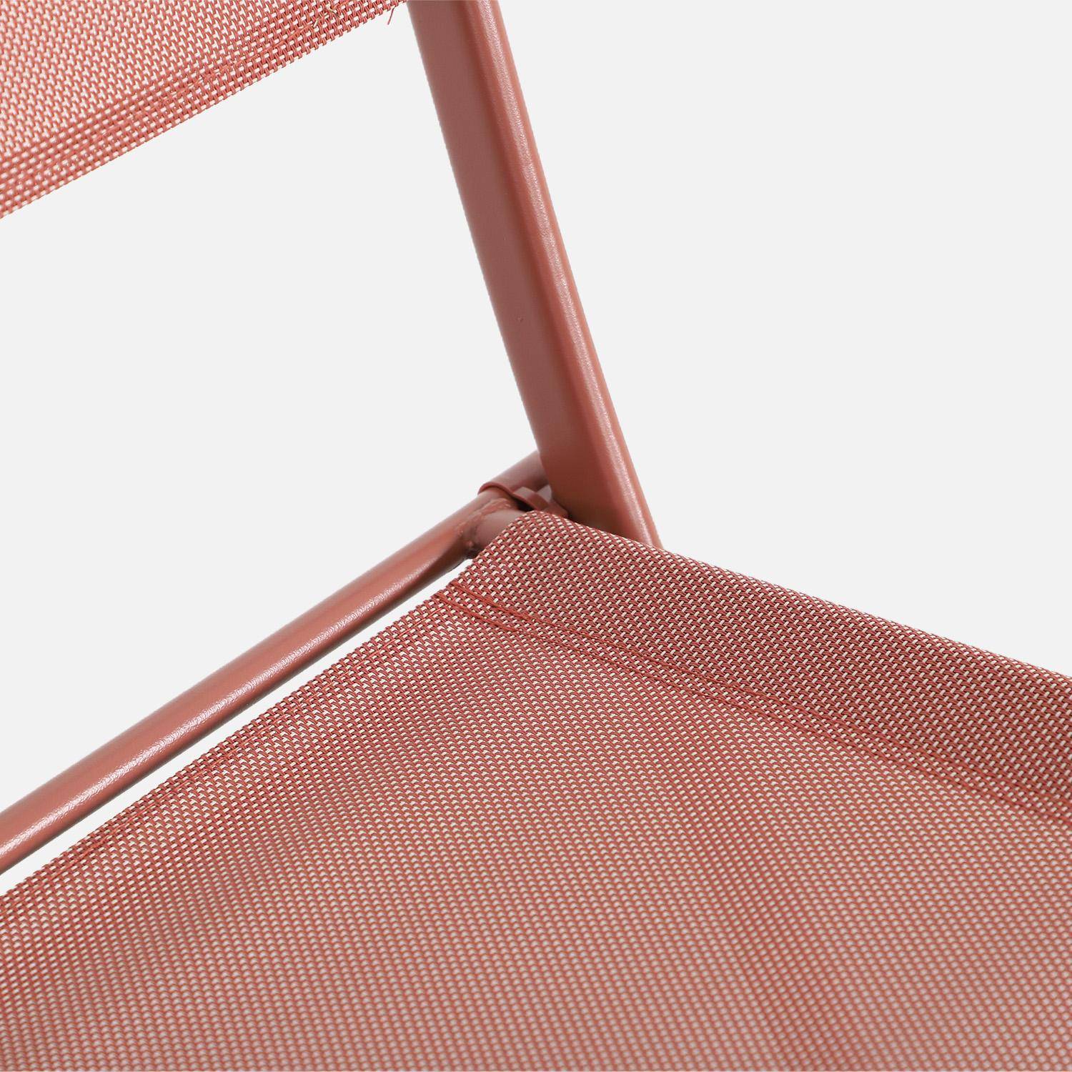 Mesa de jardim dobrável em aço + 4 assentos em textilene terracota - Ancona,sweeek,Photo8
