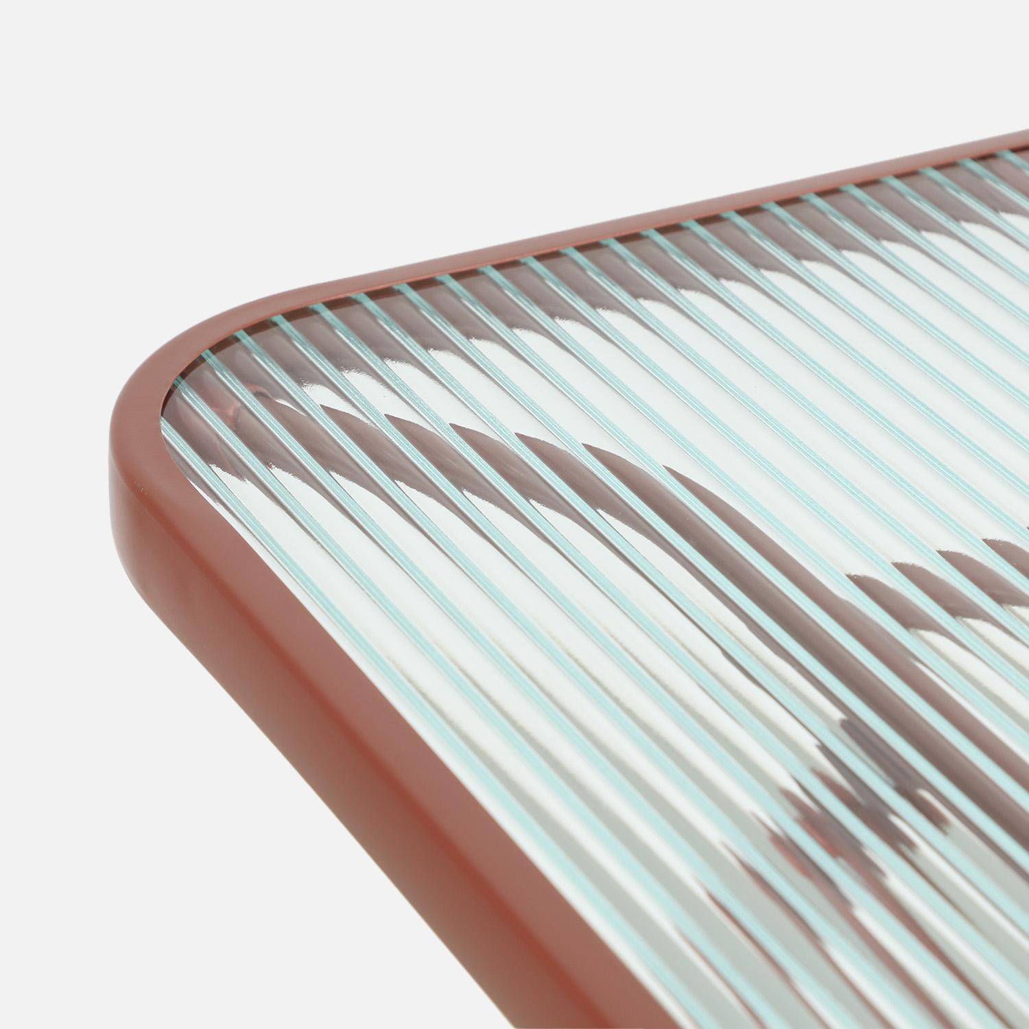 Mesa de jardim dobrável em aço + 4 assentos em textilene terracota - Ancona Photo6