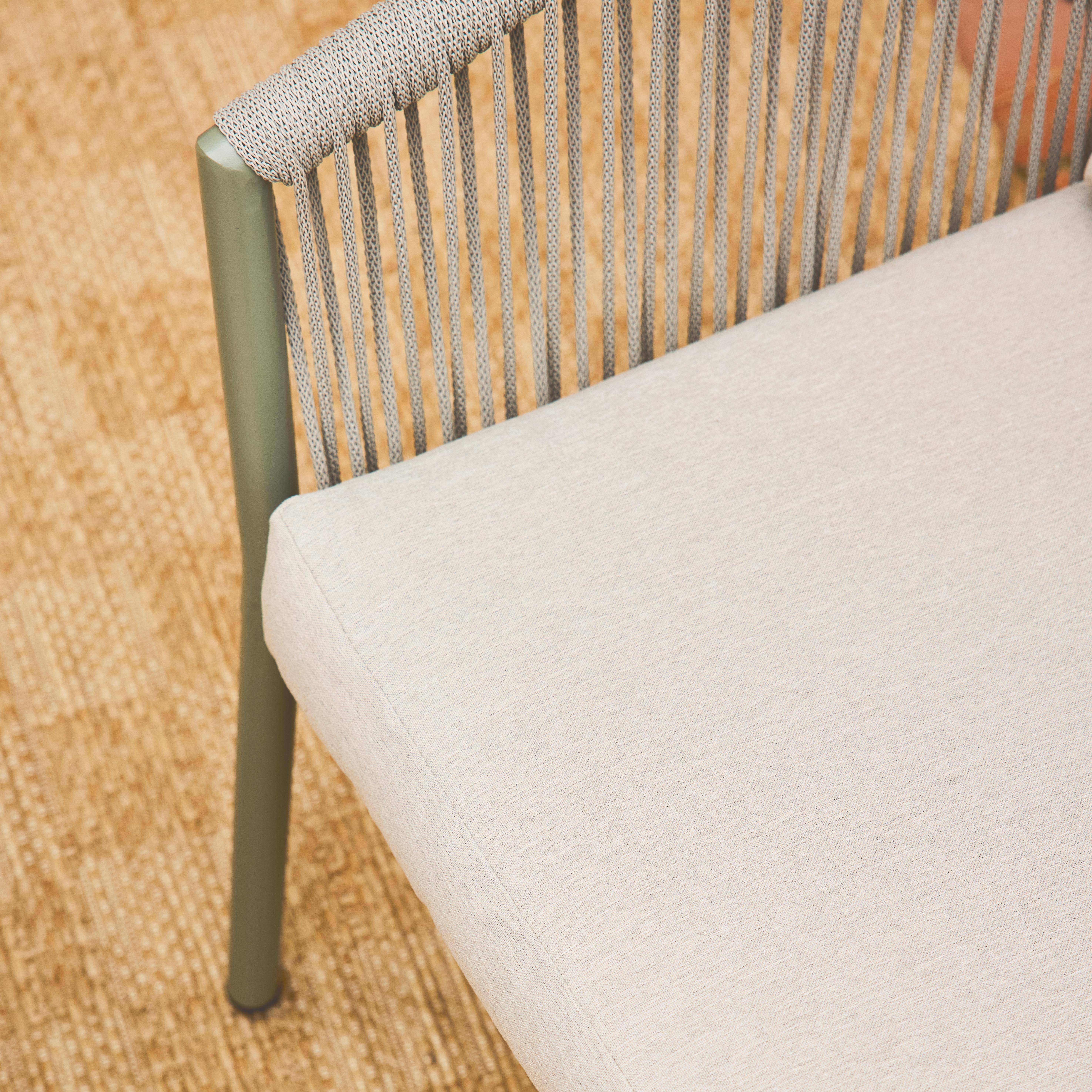 Conjunto de jardín de acero y cuerdas de resina, 4 plazas, Mantova, Beige, 122x67x74 cm Photo3