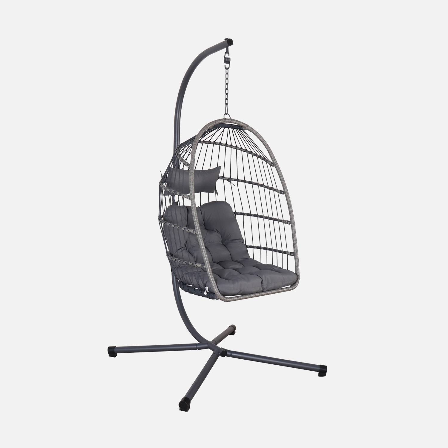 Œuf suspendu anthracite polyester