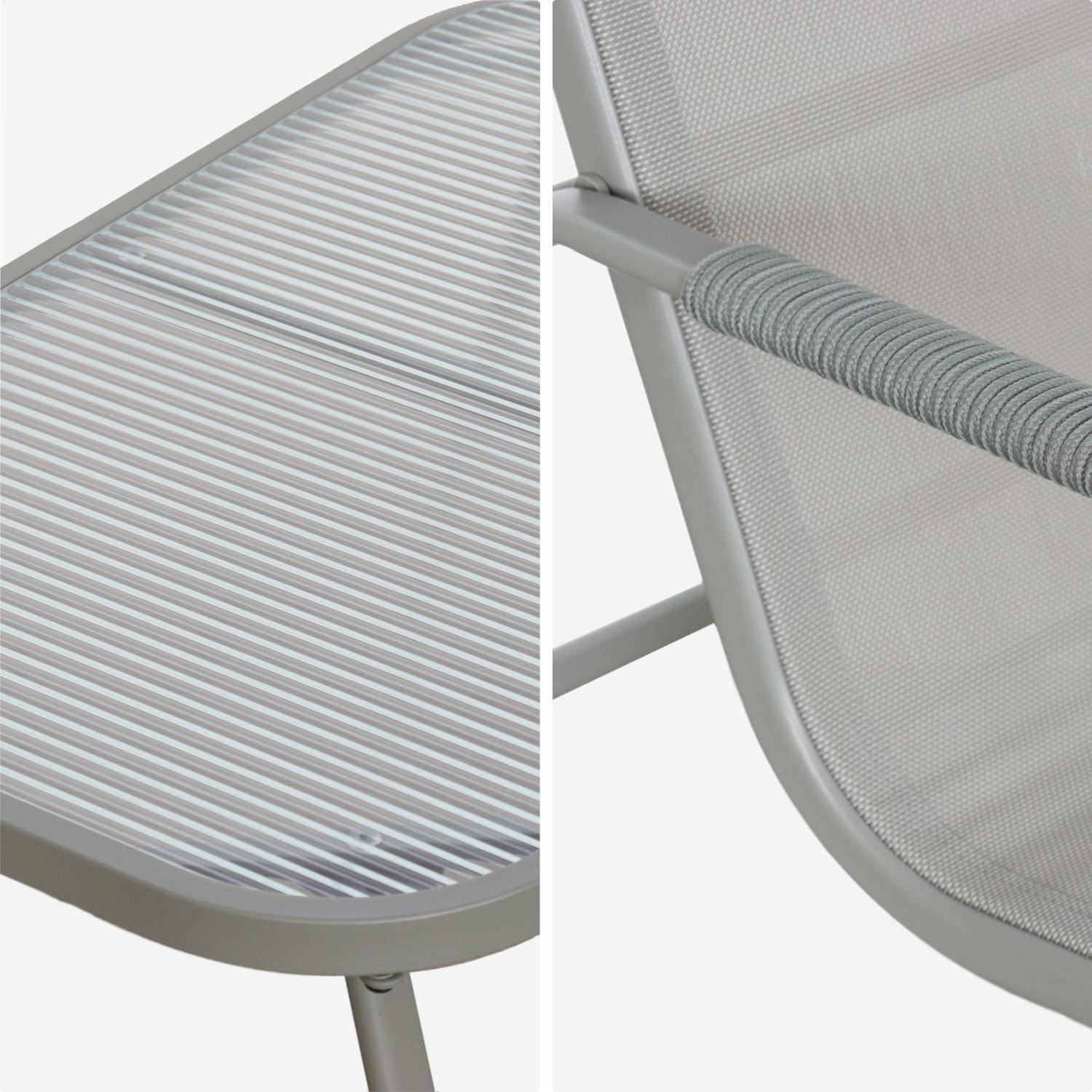 Kaki tuinset NOTO van staal, 4 plaatsen, een bank, een tafel, twee textilene stoelen,sweeek,Photo8