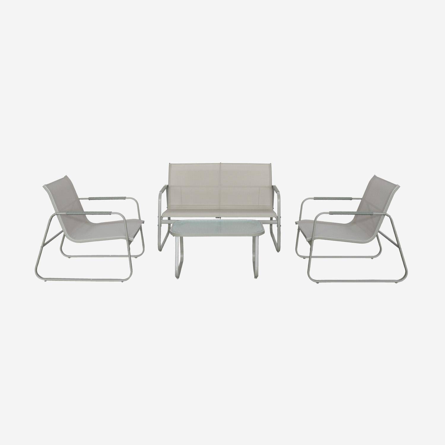 4-seater aluminium garden sofa set, Noto, Khaki Green, 78x122x39 cm Photo9