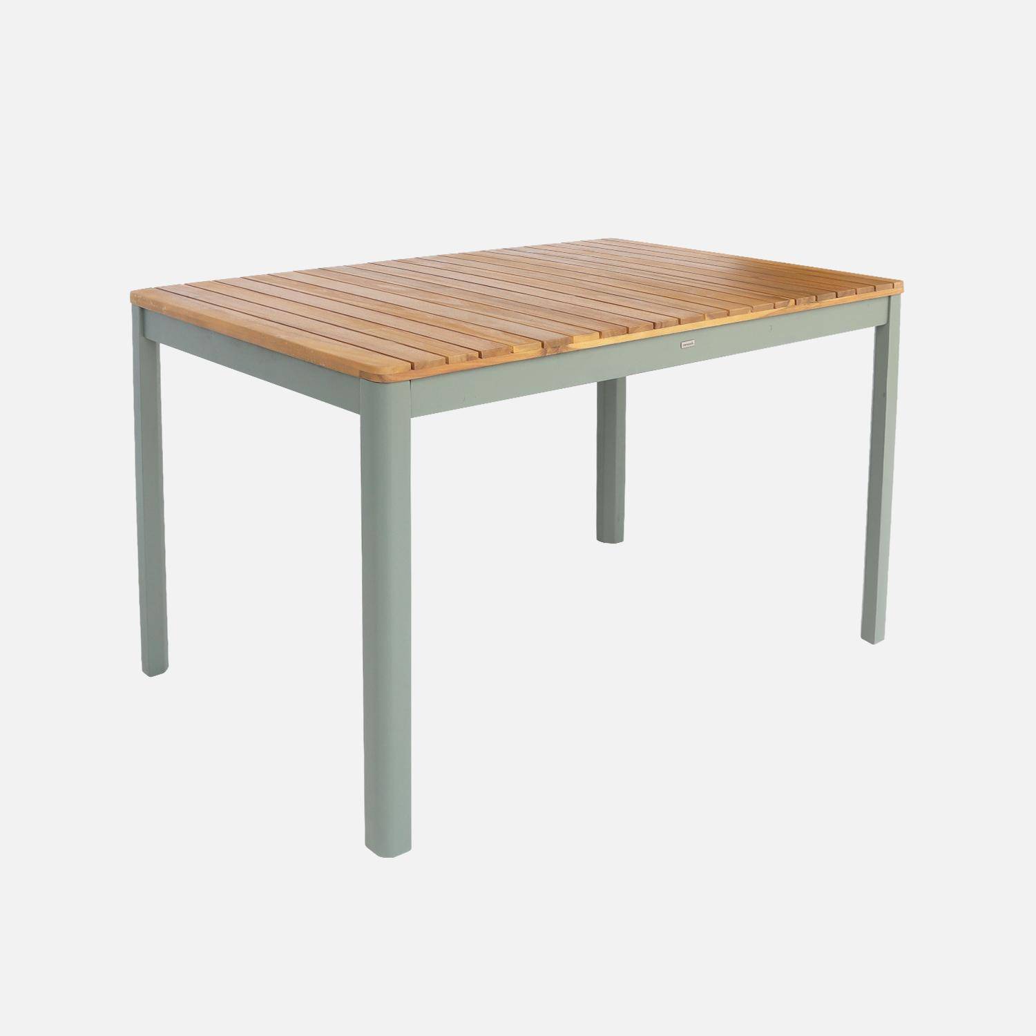 6-seater acacia wood garden table , Senora, Khaki Green, 120x80x75 cm Photo6